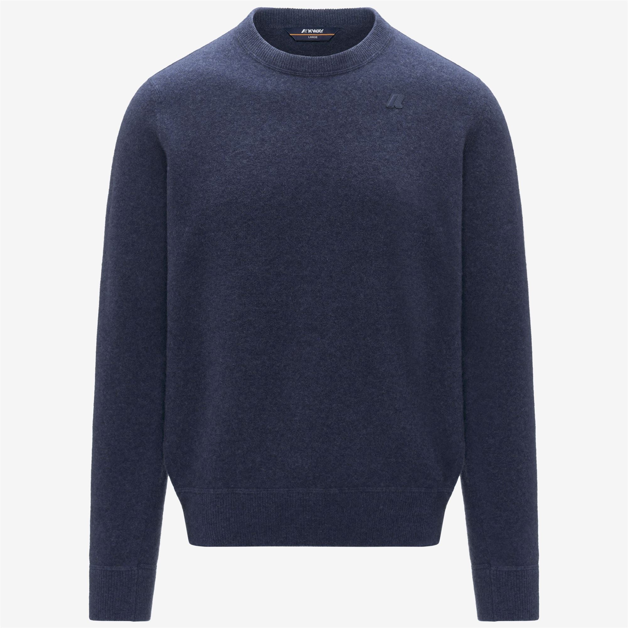Knitwear_Man_SEBASTIEN FLEECE STITCH_Pull Over_Blue Dusty - Commercial 1