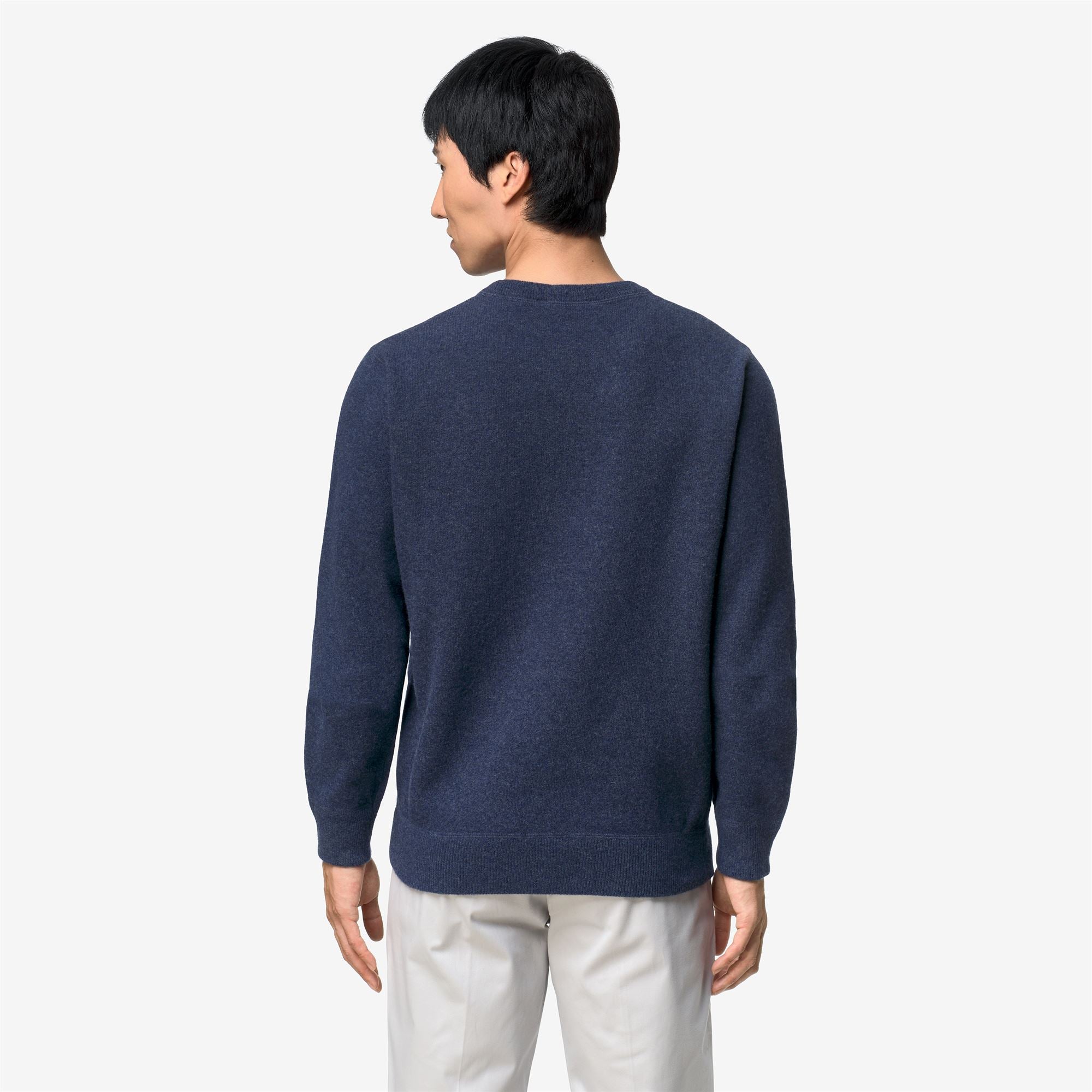 Knitwear_Man_SEBASTIEN FLEECE STITCH_Pull Over_Blue Dusty - Commercial 6