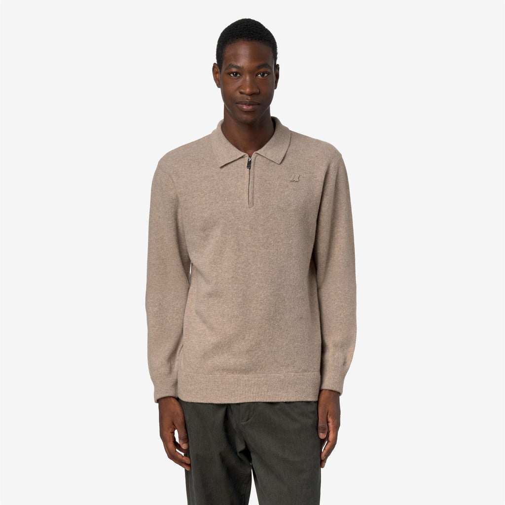 Knitwear_Man_GLEREN FLEECE STITCH_Polo_Beige Plaza - Commercial 4