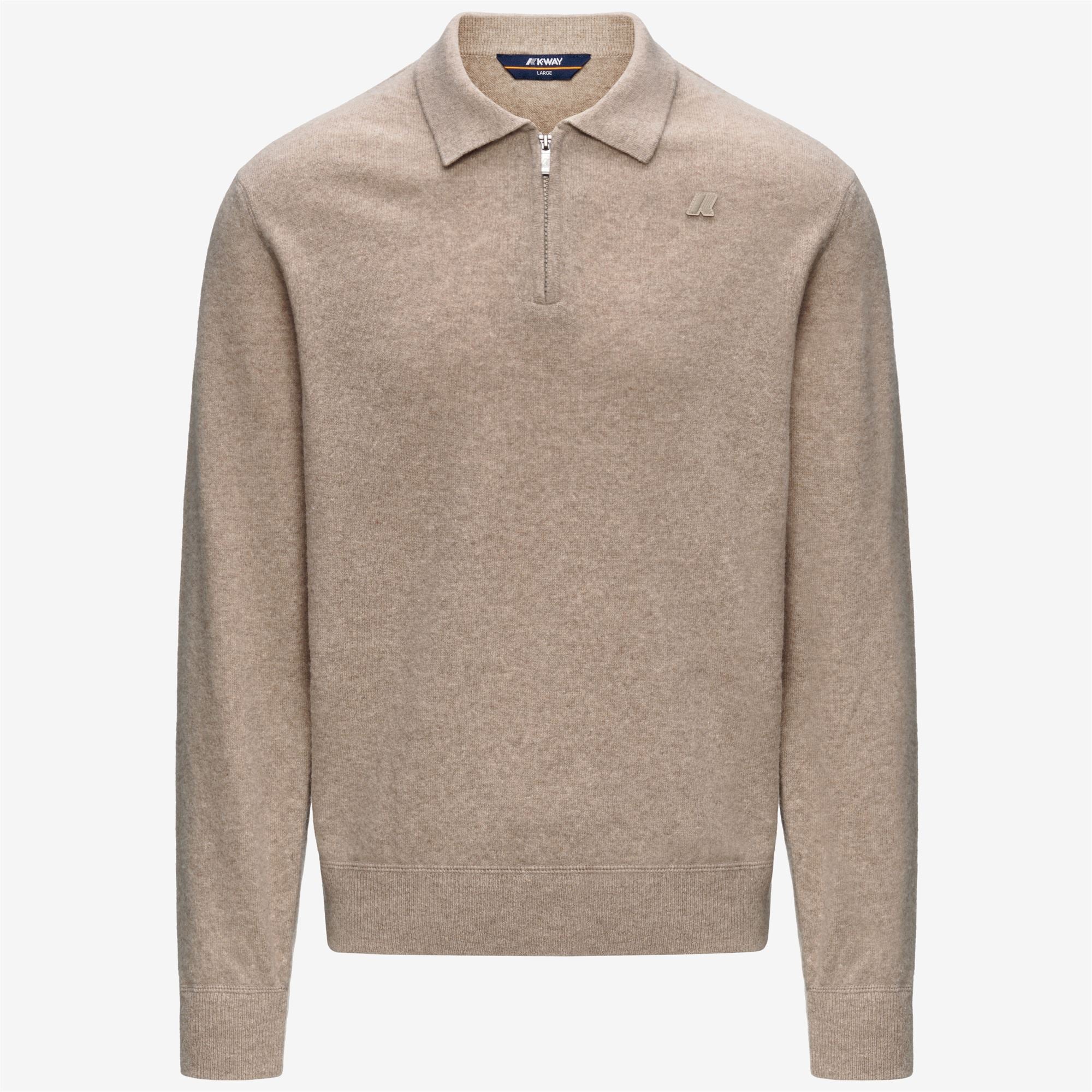 Knitwear_Man_GLEREN FLEECE STITCH_Polo_Beige Plaza - Commercial 1
