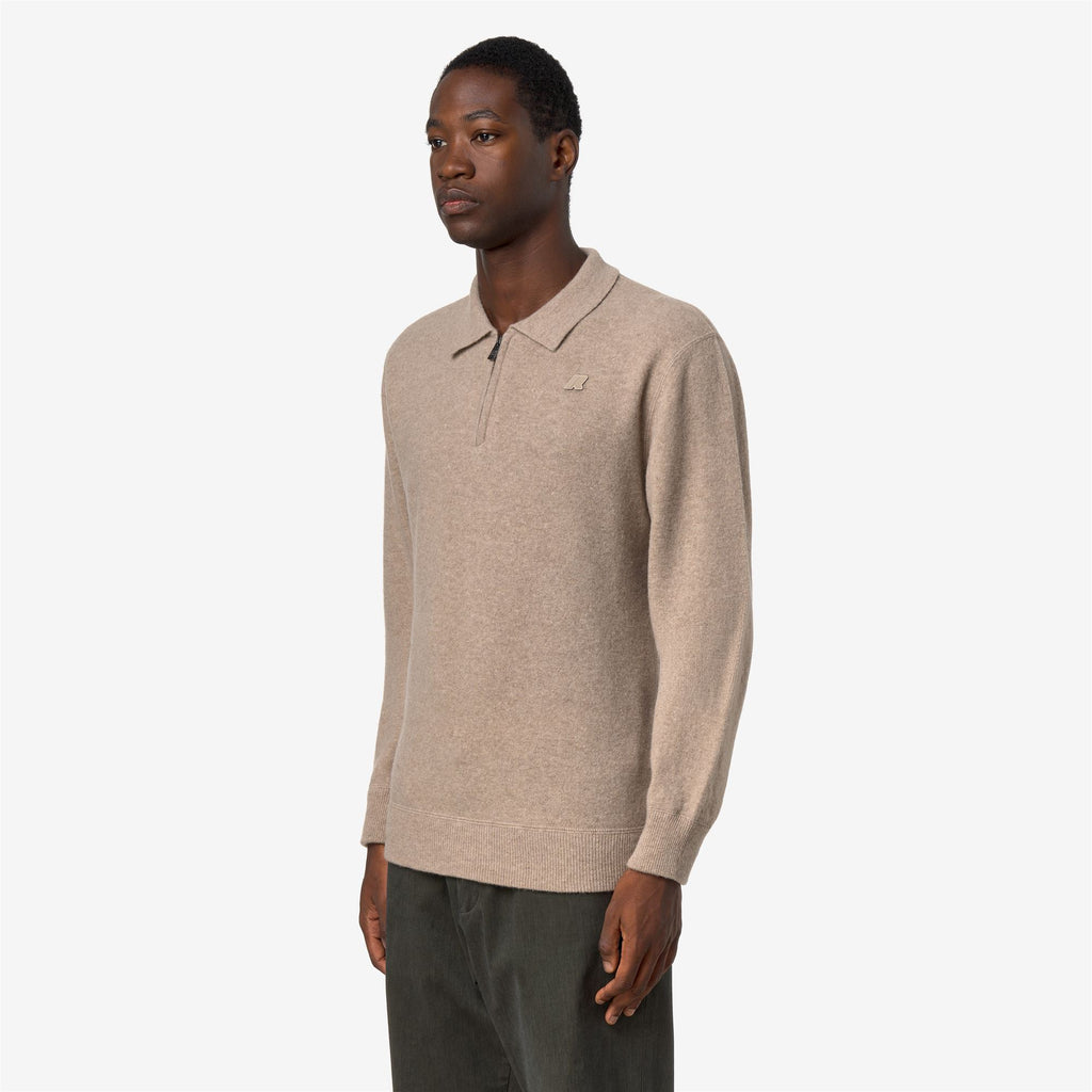 Knitwear_Man_GLEREN FLEECE STITCH_Polo_Beige Plaza - Commercial 5