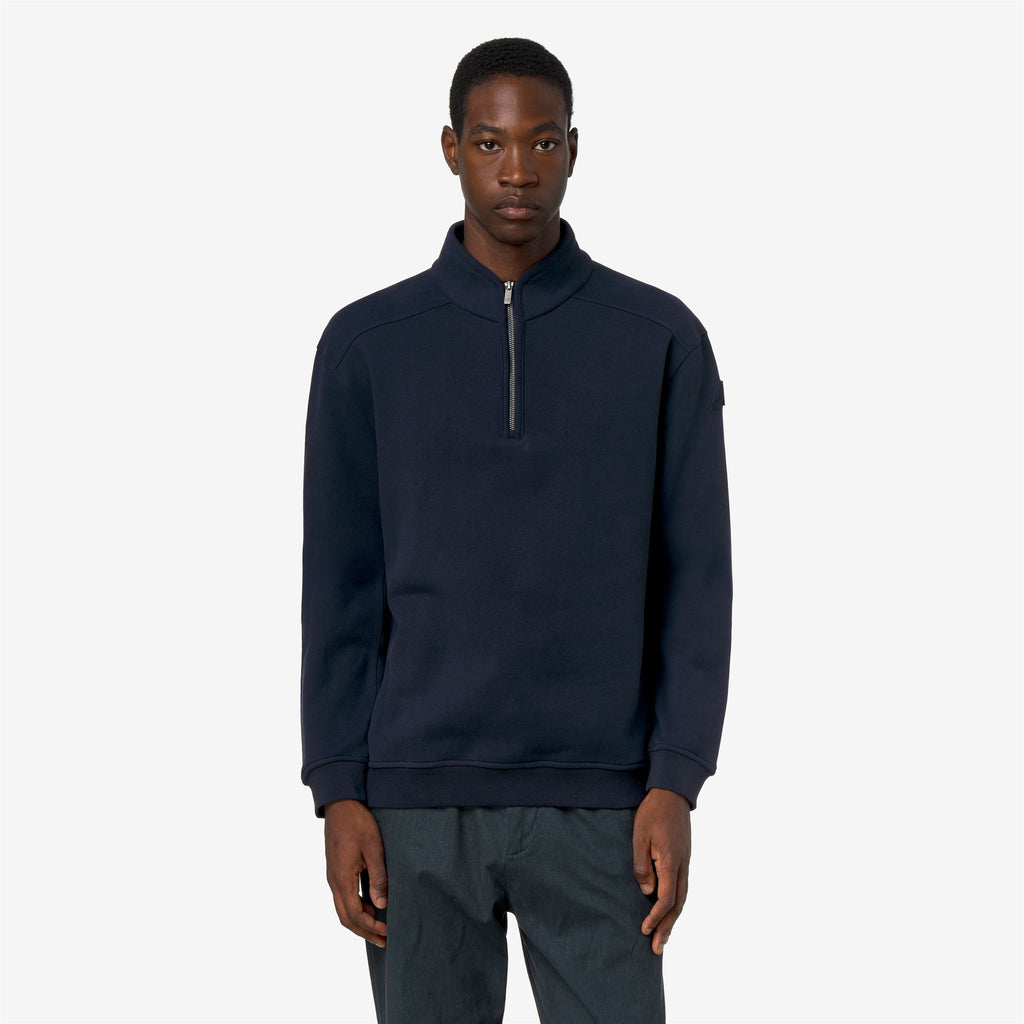 Fleece_Man_AUBIE COTTON CASHMERE_Jumper_Blue Depth - Commercial 4
