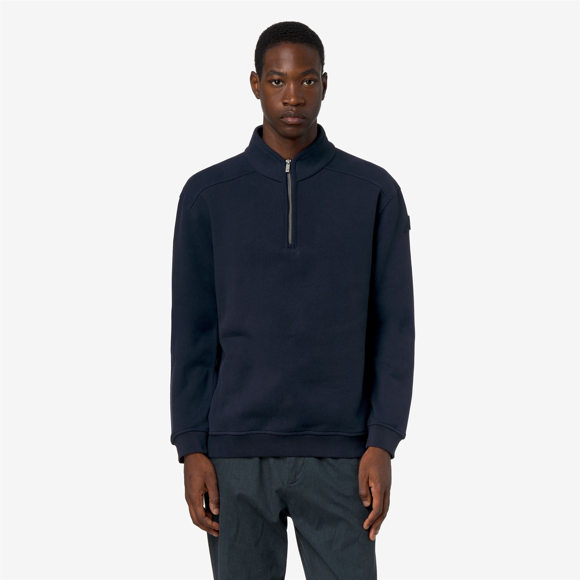 Fleece_Man_AUBIE COTTON CASHMERE_Jumper_Blue Depth - Commercial 4
