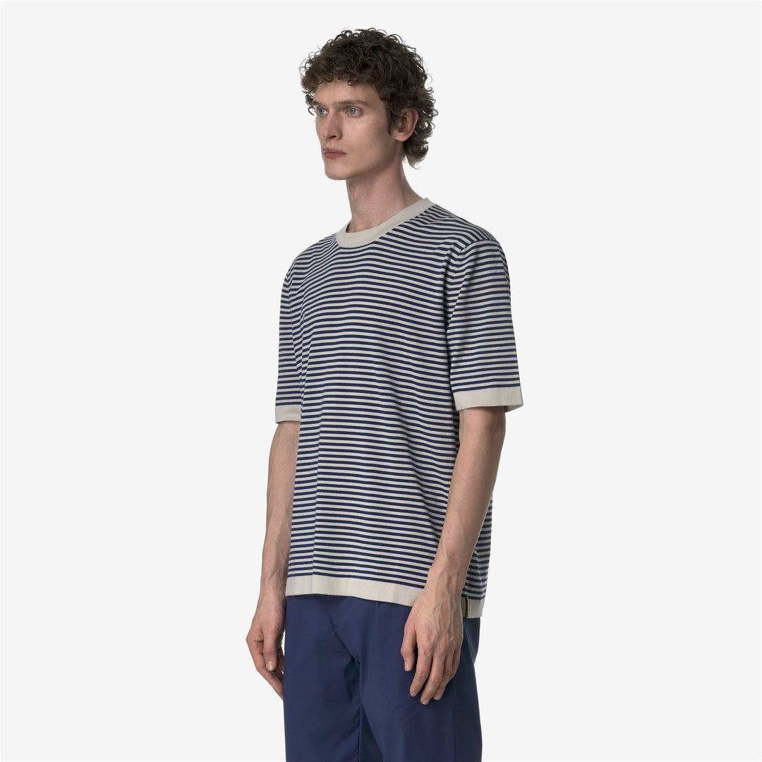 COMBE STRIPES - Knitwear - Pull  Over - MAN - BEIGE LT-BLUE DEPTHS