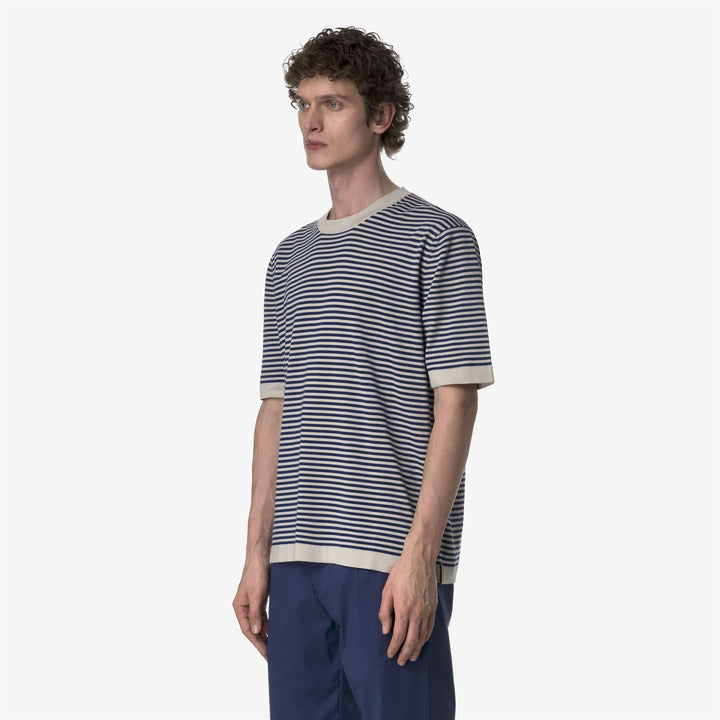 COMBE STRIPES - Knitwear - Pull  Over - MAN - BEIGE LT-BLUE DEPTHS