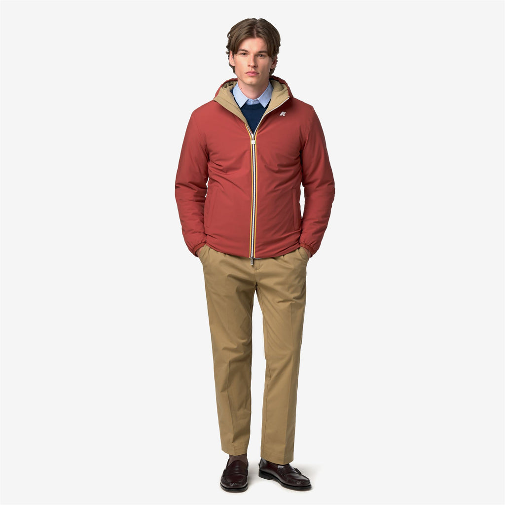 Jackets_Man_JACK ST WARM DOUBLE_Short_Red Dk Chili - Beige Khaki - Commercial 7