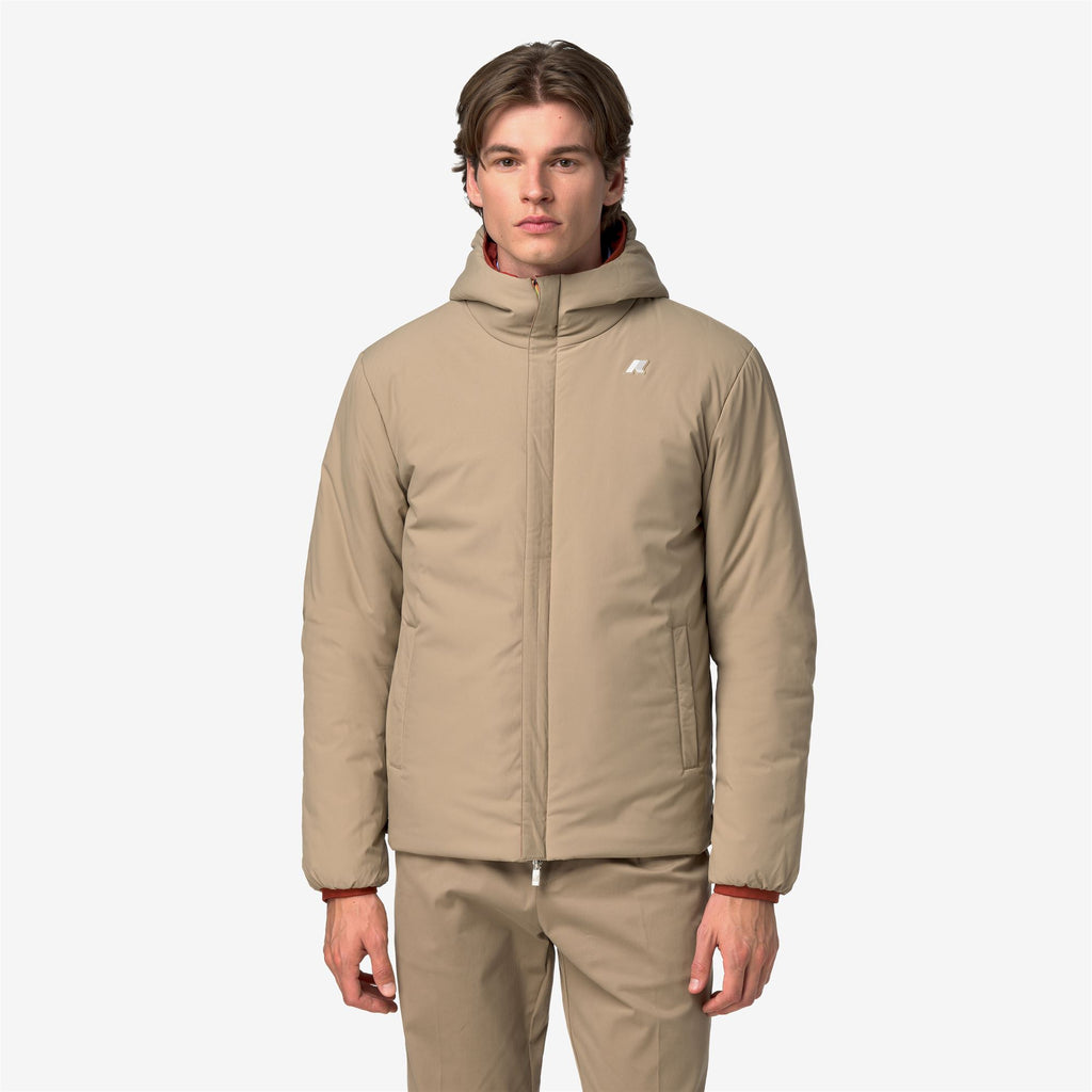 Jackets_Man_JACK ST WARM DOUBLE_Short_Red Dk Chili - Beige Khaki - Commercial 3