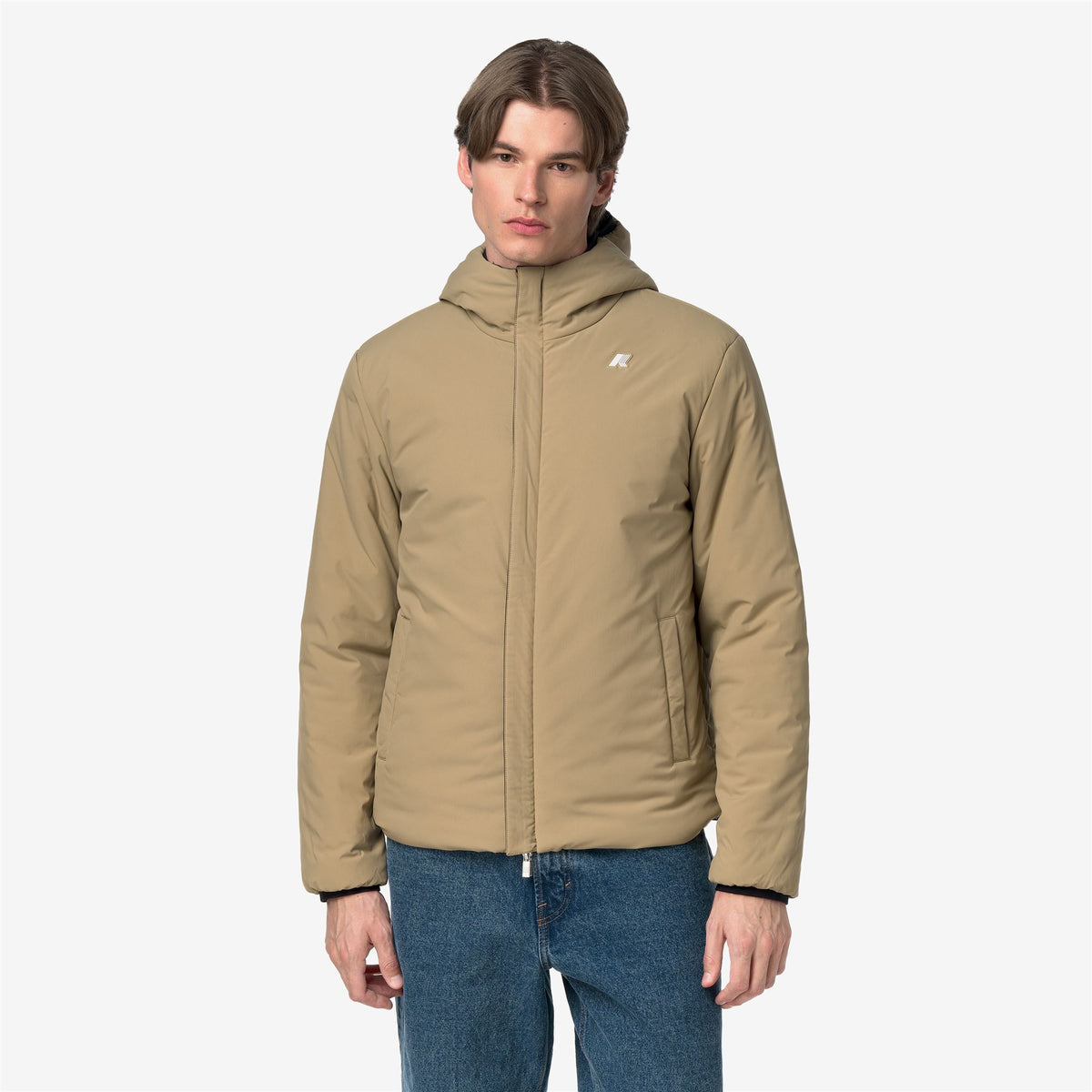 Jackets_Man_JACK ST WARM DOUBLE_Short_Black Pure - Beige Khaki - Commercial 3