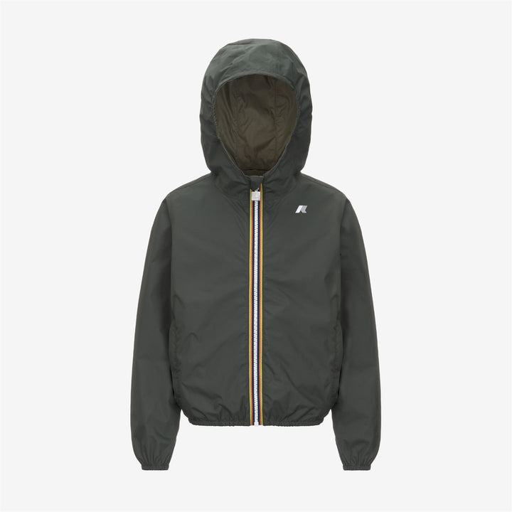 P. JAKE PLUS.2 REVERSIBLE - Jackets - Short - BOY - GREEN BLACKISH-GREEN LICHEN