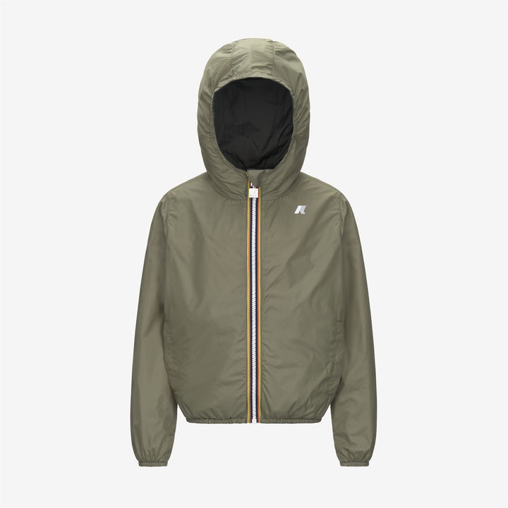 P. JAKE PLUS.2 REVERSIBLE - Jackets - Short - BOY - GREEN BLACKISH-GREEN LICHEN