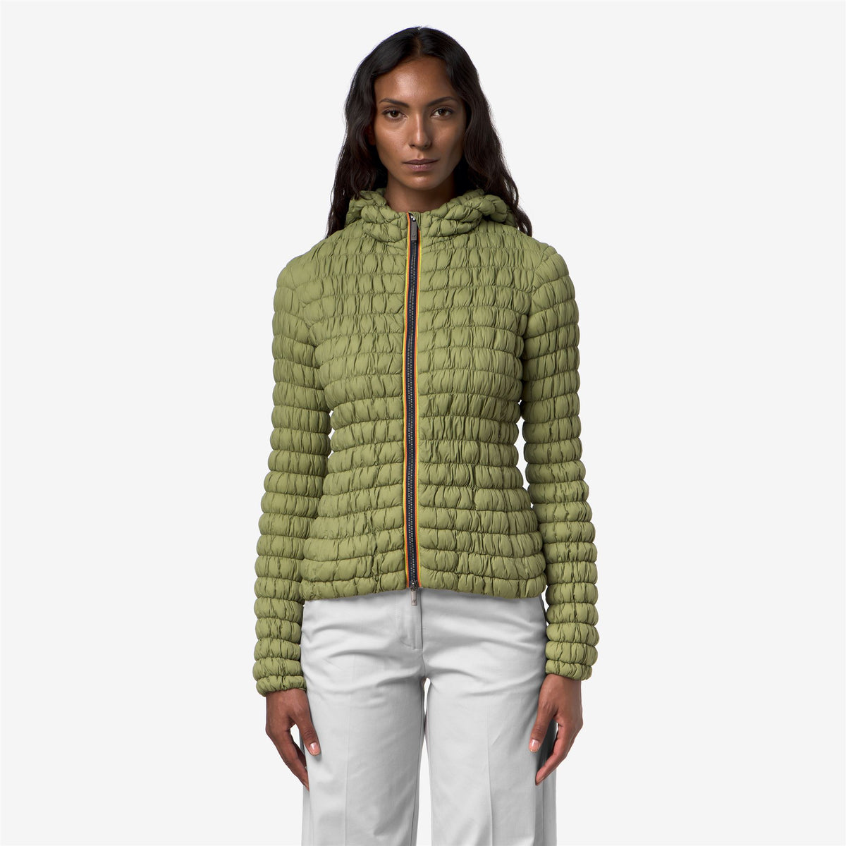 Jackets_Woman_SHYDA TECH WARM_Short_GREEN GOLD - Commercial 4