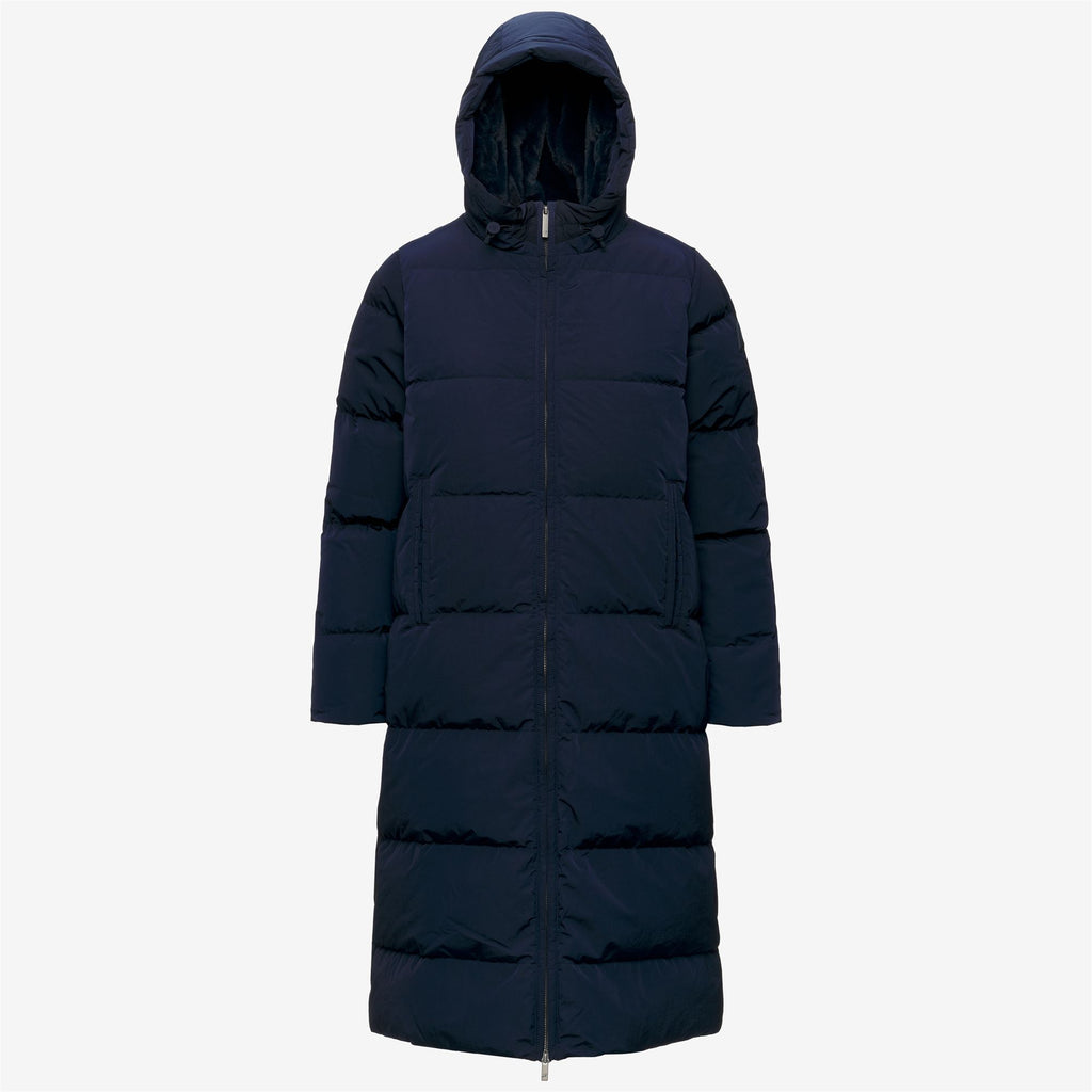 Jackets_Woman_DINA SHINY NYLON FUR_Long_Blue Depth - Commercial 1