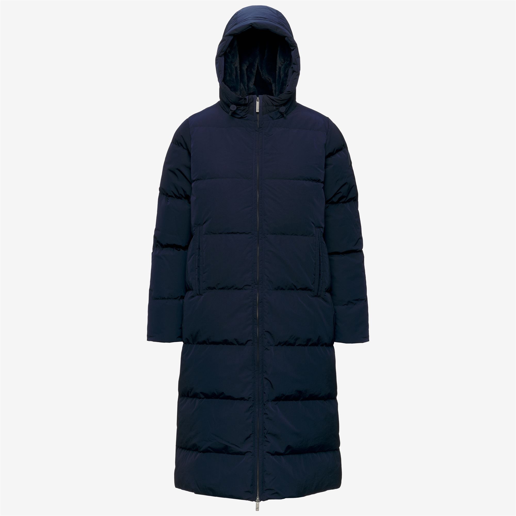 Jackets_Woman_DINA SHINY NYLON FUR_Long_Blue Depth - Commercial 1