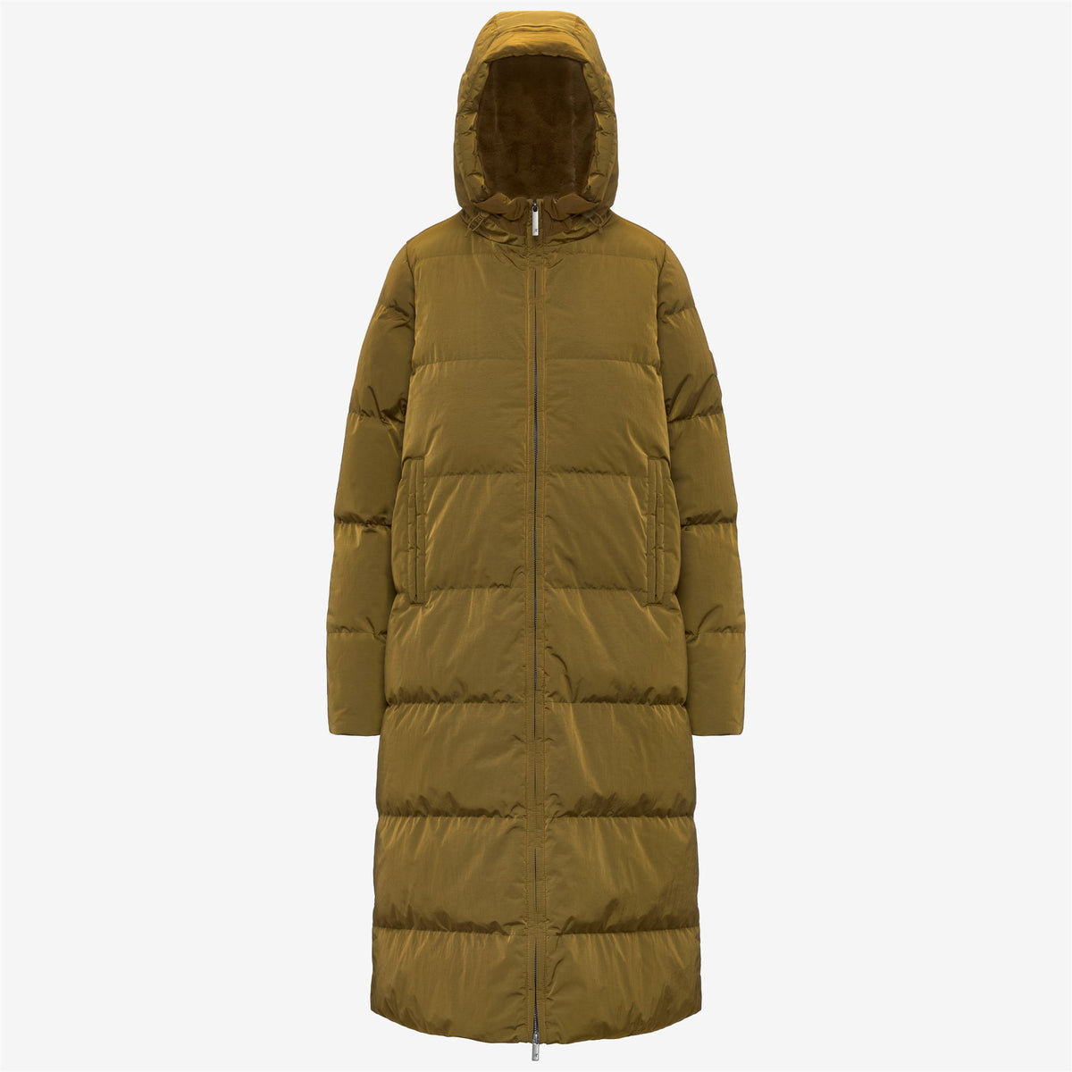 Jackets_Woman_DINA SHINY NYLON FUR_Long_BROWN - Commercial 1