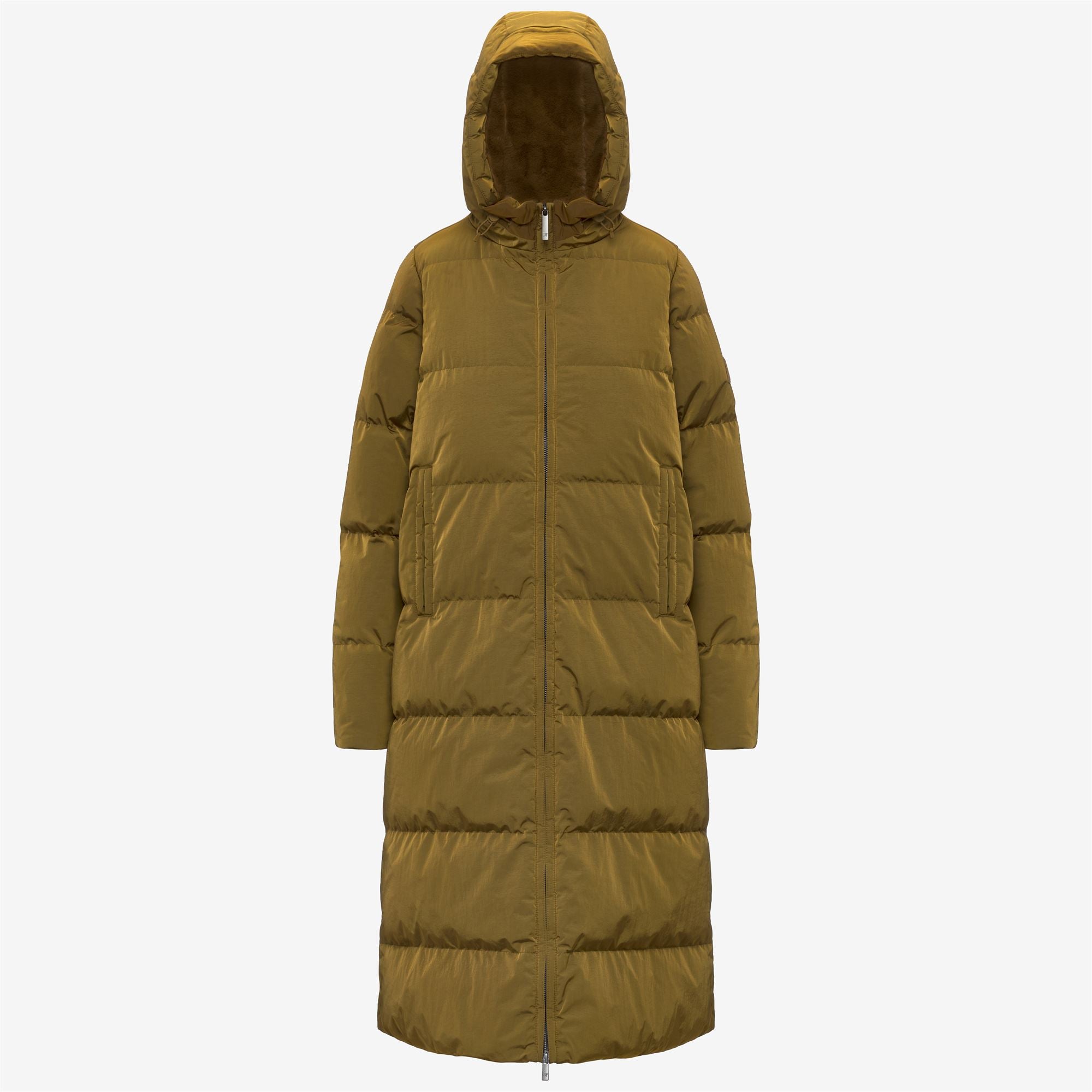 Jackets_Woman_DINA SHINY NYLON FUR_Long_BROWN - Commercial 1