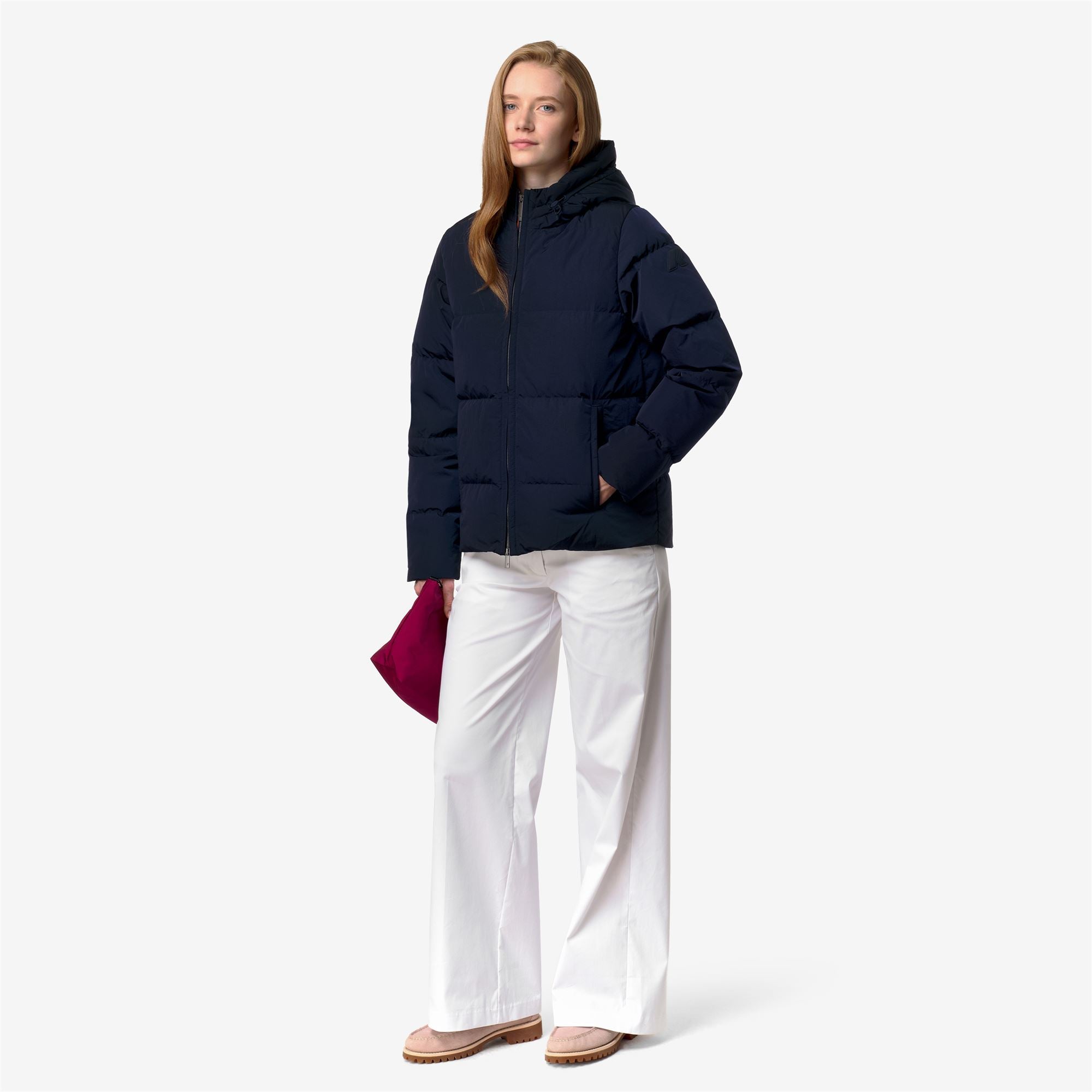 Jackets_Woman_DONNA SHINY NYLON FUR_Short_Blue Depth - Commercial 7