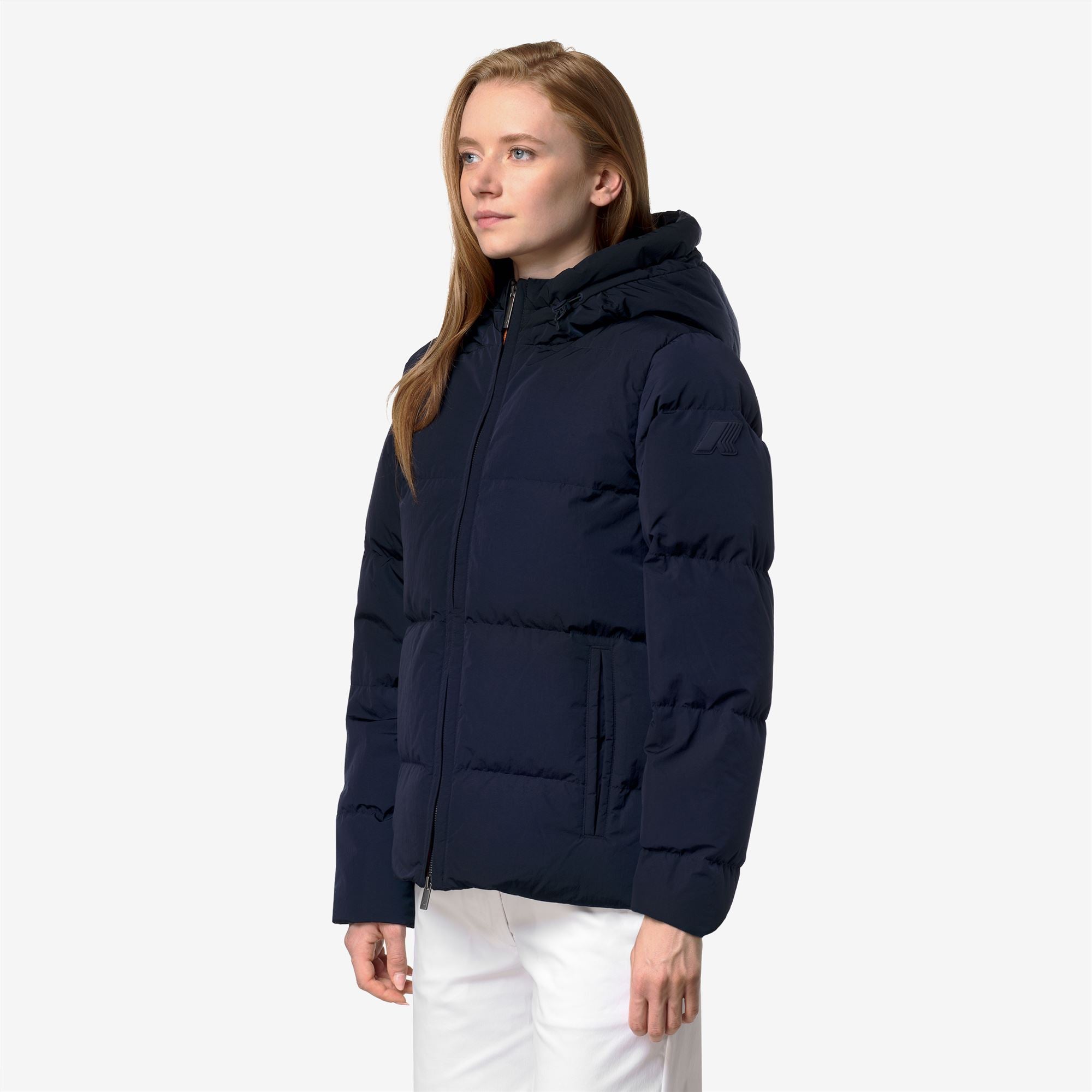 Jackets_Woman_DONNA SHINY NYLON FUR_Short_Blue Depth - Commercial 5