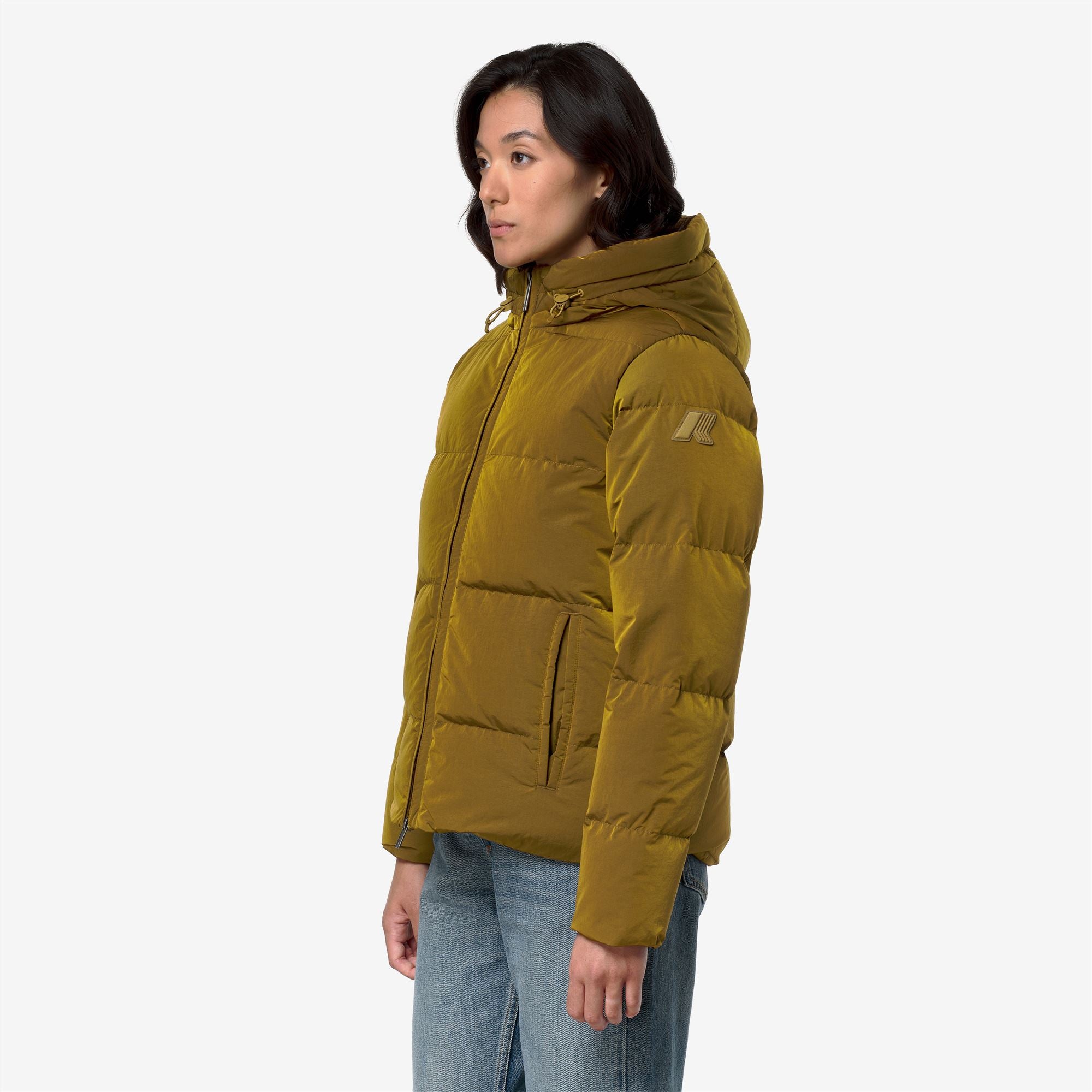Jackets_Woman_DONNA SHINY NYLON FUR_Short_BROWN - Commercial 5