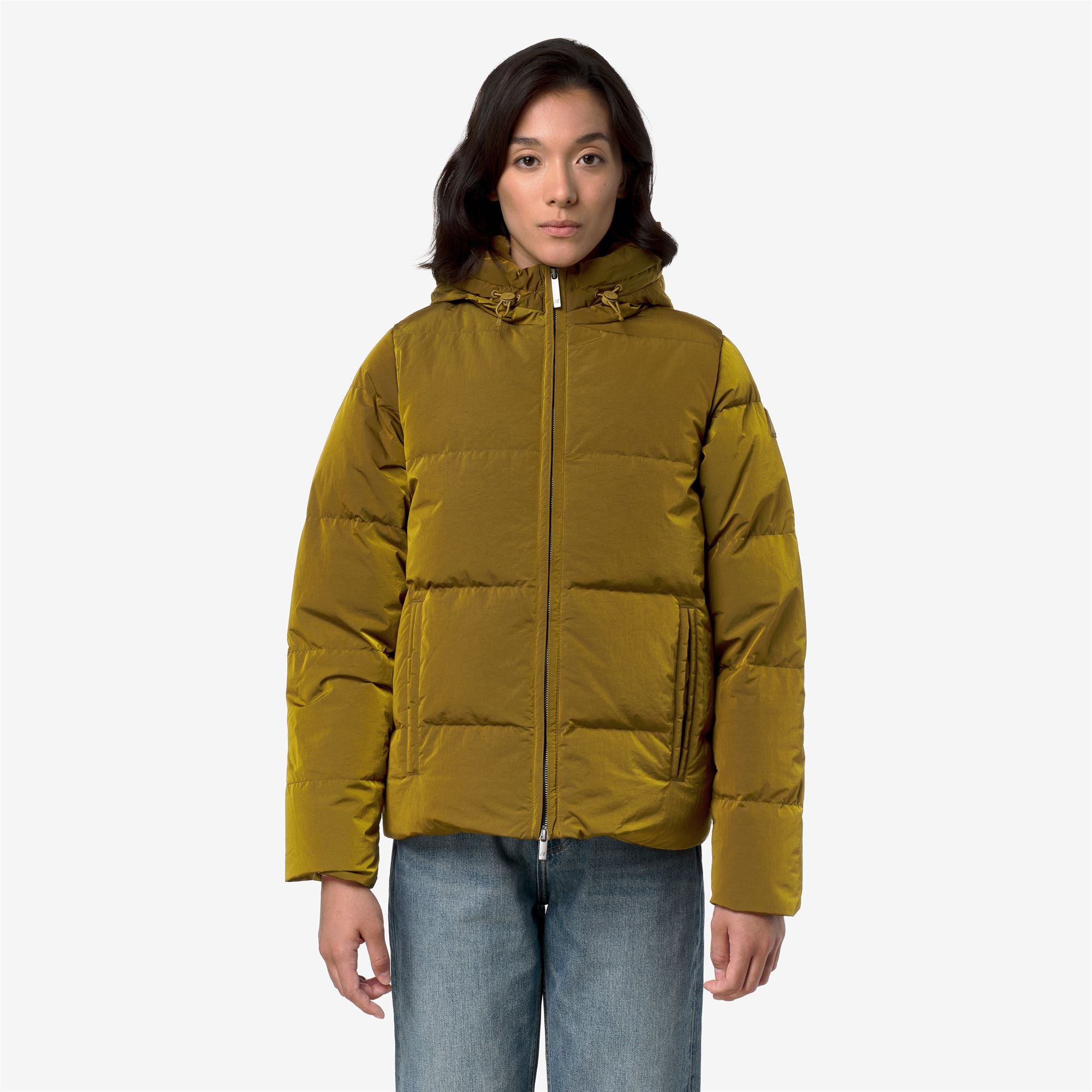 Jackets_Woman_DONNA SHINY NYLON FUR_Short_BROWN - Commercial 4