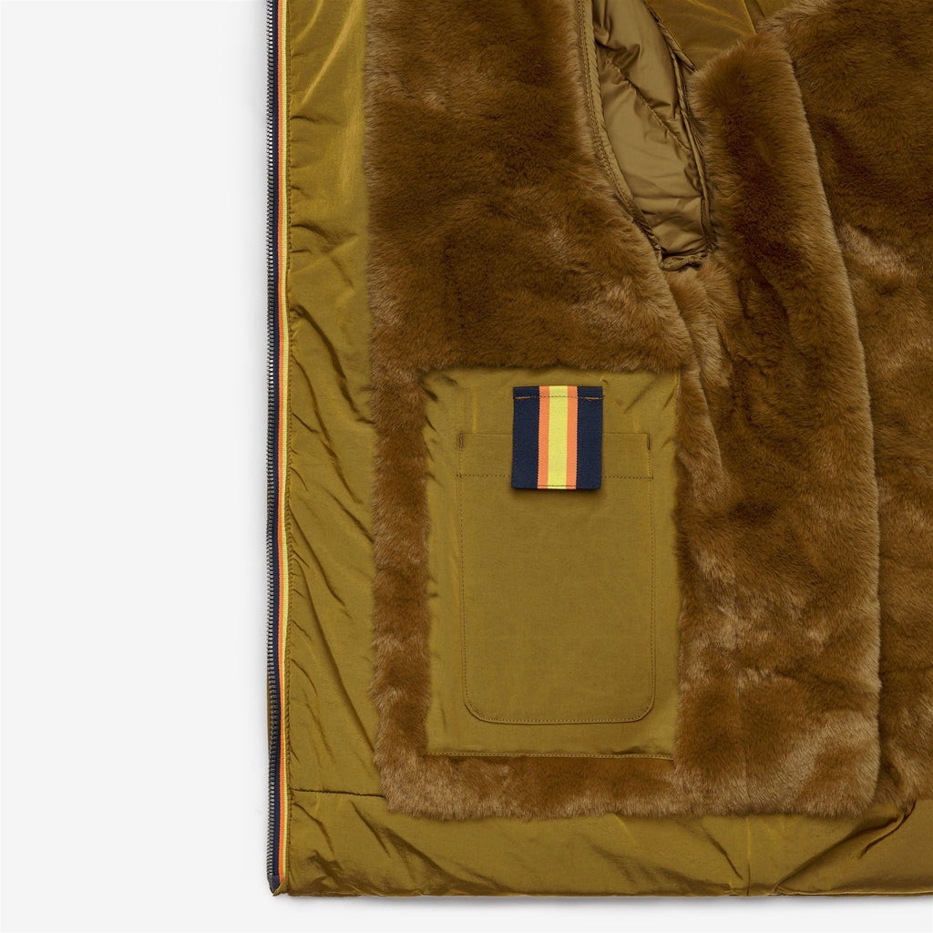 Jackets_Woman_DONNA SHINY NYLON FUR_Short_BROWN - Commercial 2