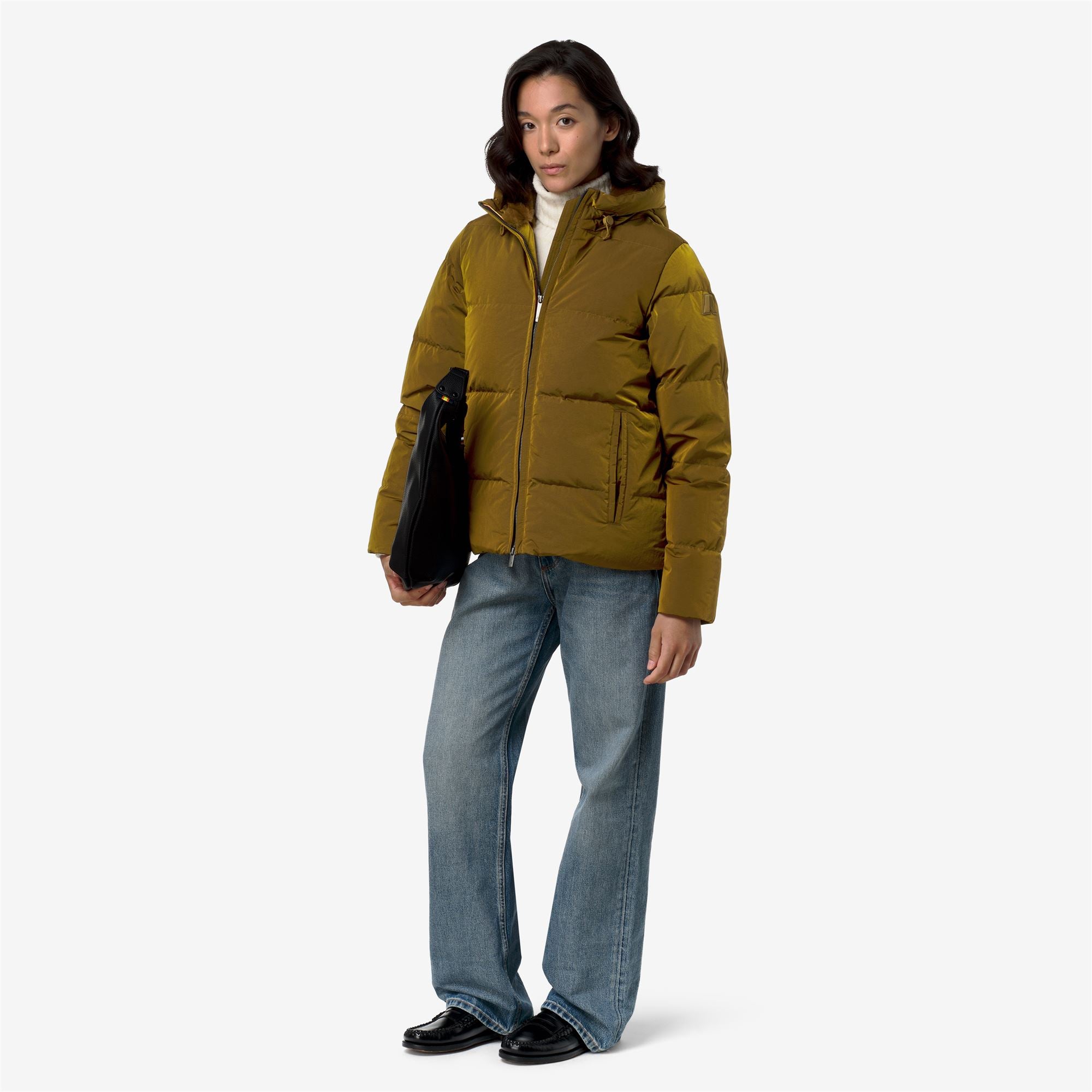 Jackets_Woman_DONNA SHINY NYLON FUR_Short_BROWN - Commercial 7