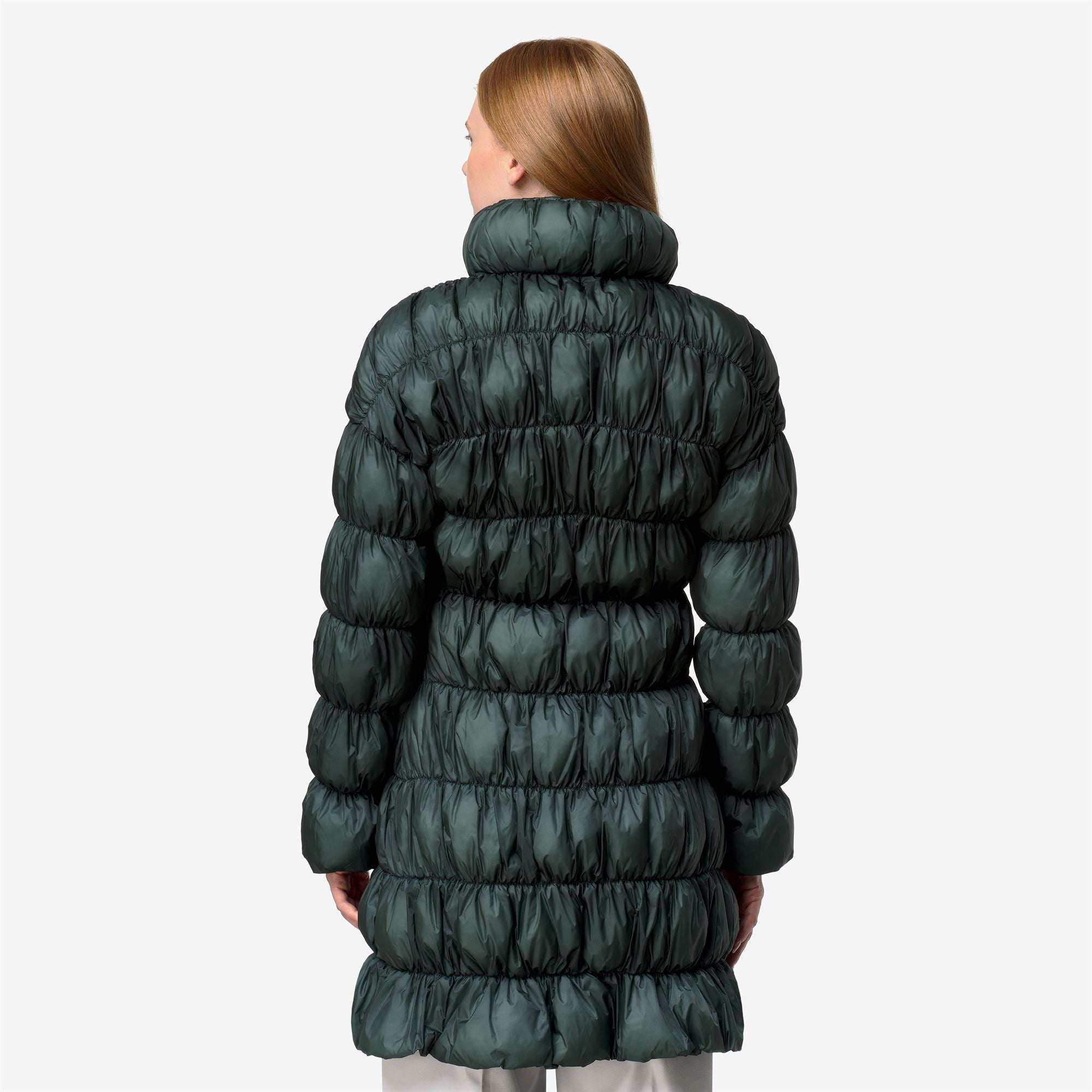 Jackets_Woman_JIN MAXI RUFFLES_Long_Green Balsam - Commercial 6