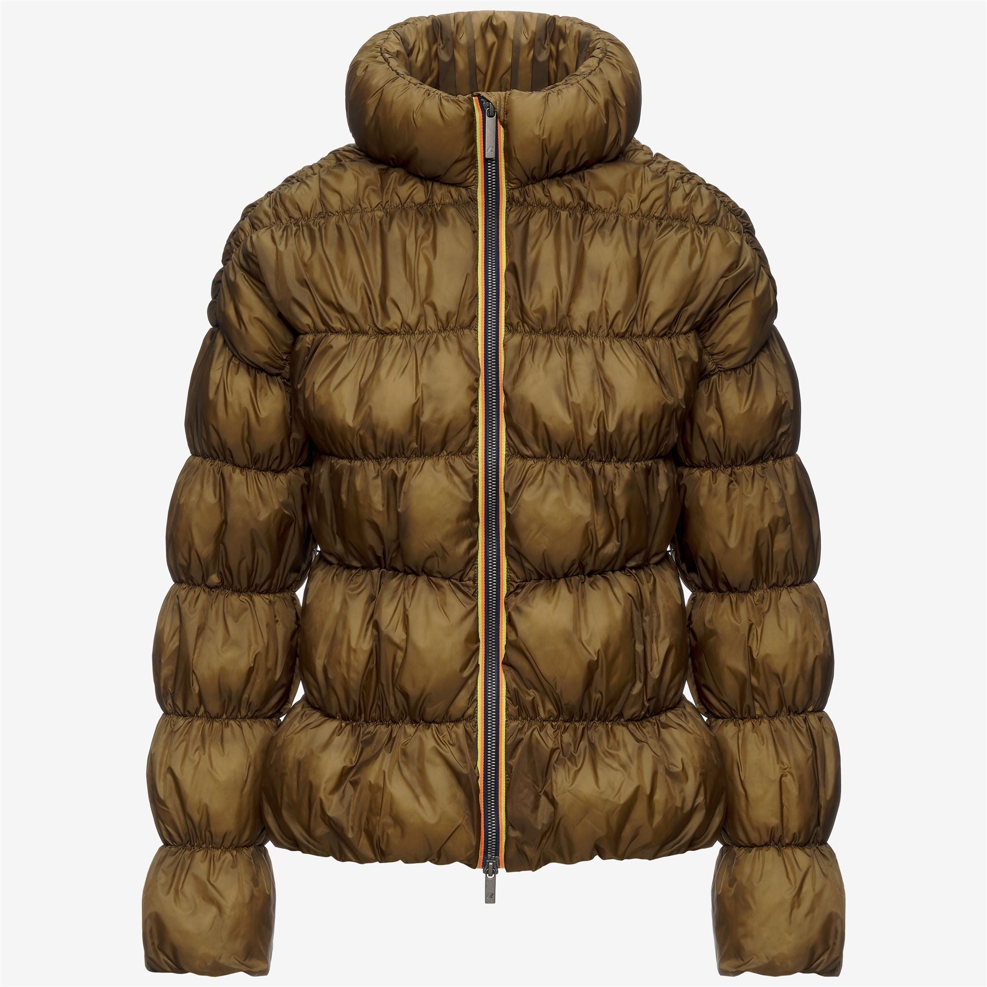 Jackets_Woman_FRAYN MAXI RUFFLES_Short_BROWN - Commercial 1