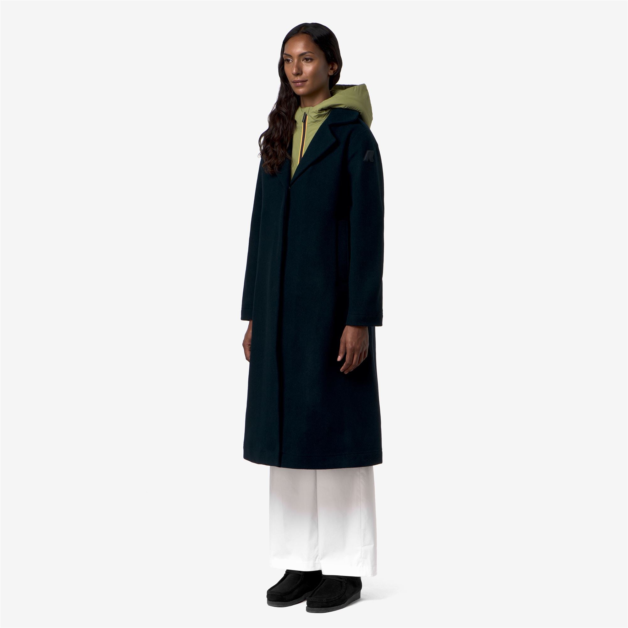 Jackets_Woman_LANA WOOL NYLON_Long_Blue Depth - Green Gold - Commercial 5