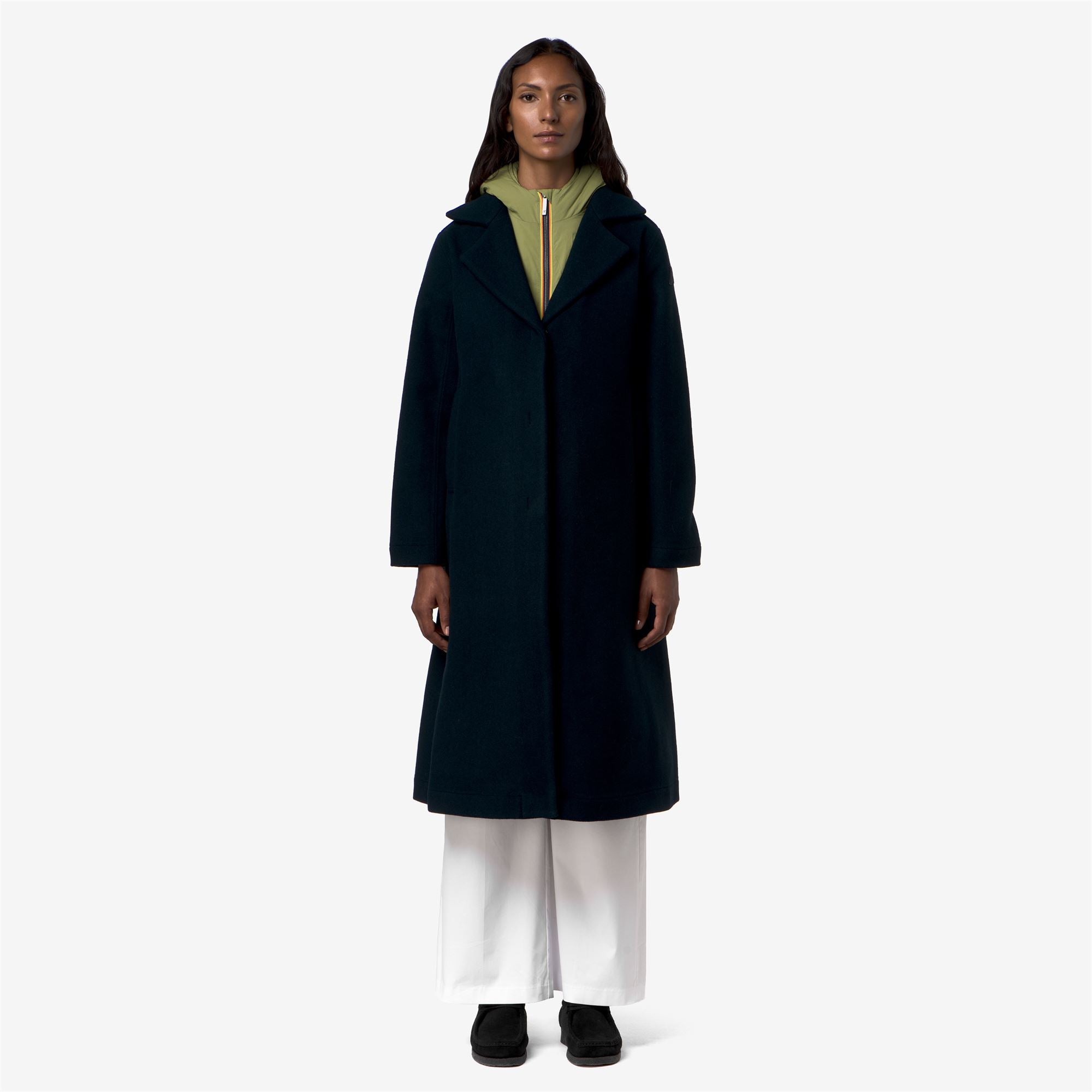 Jackets_Woman_LANA WOOL NYLON_Long_Blue Depth - Green Gold - Commercial 4