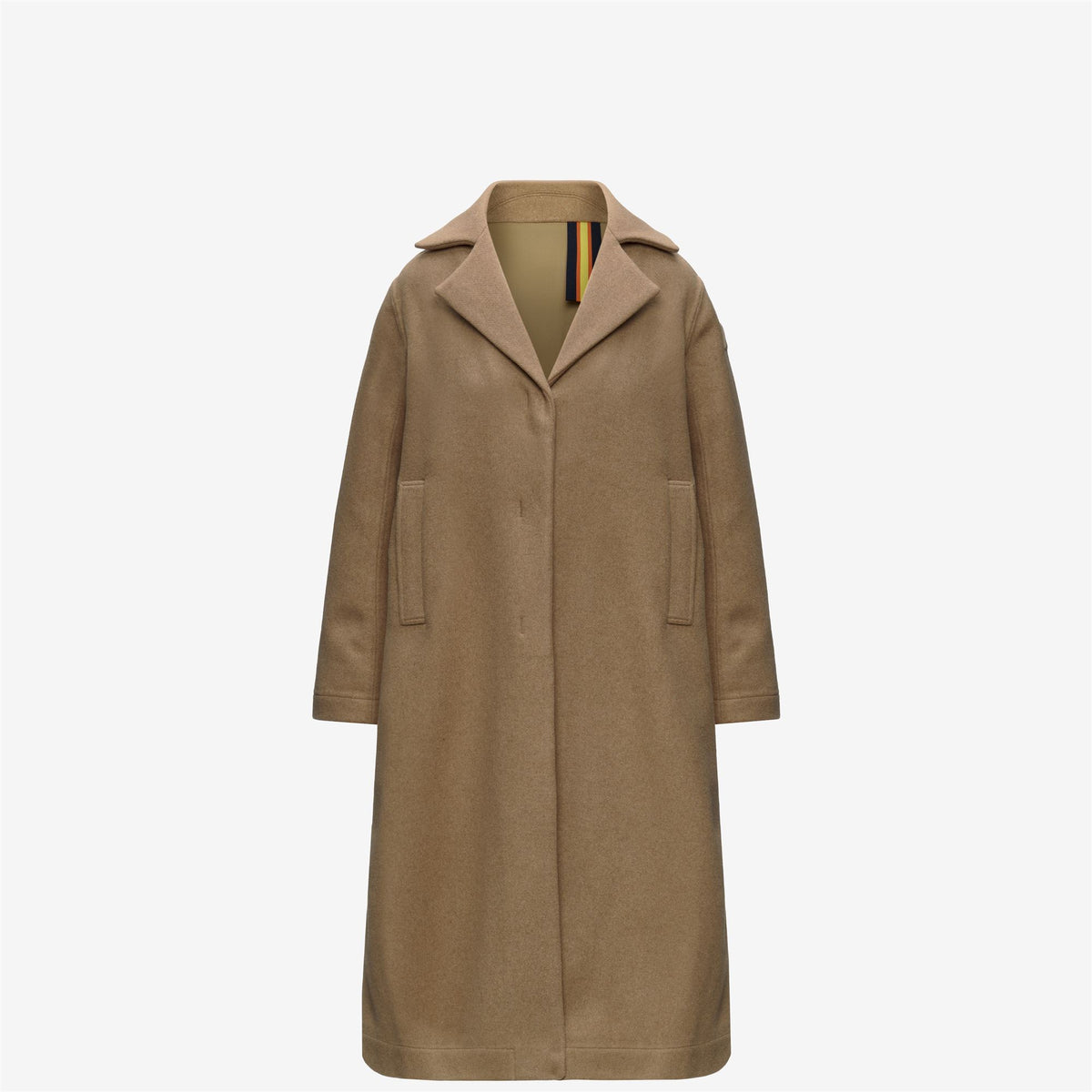 Jackets_Woman_LANA WOOL NYLON_Long_Beige Khaki - Blue Depth - Commercial 2