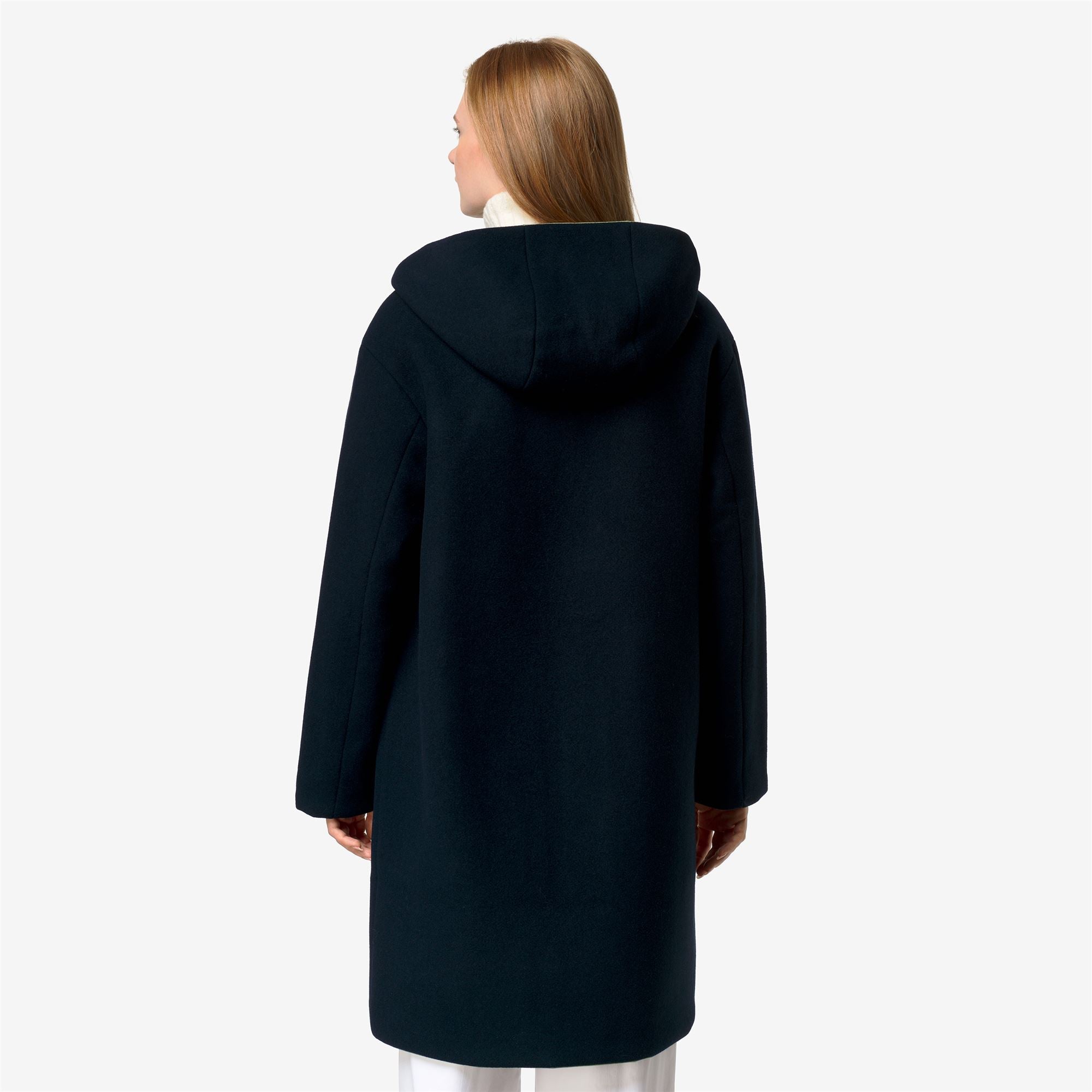 Jackets_Woman_SHALA WOOL BONDED DOUBLE_3/4 Length_Blue Depth - Green Gold - Commercial 6