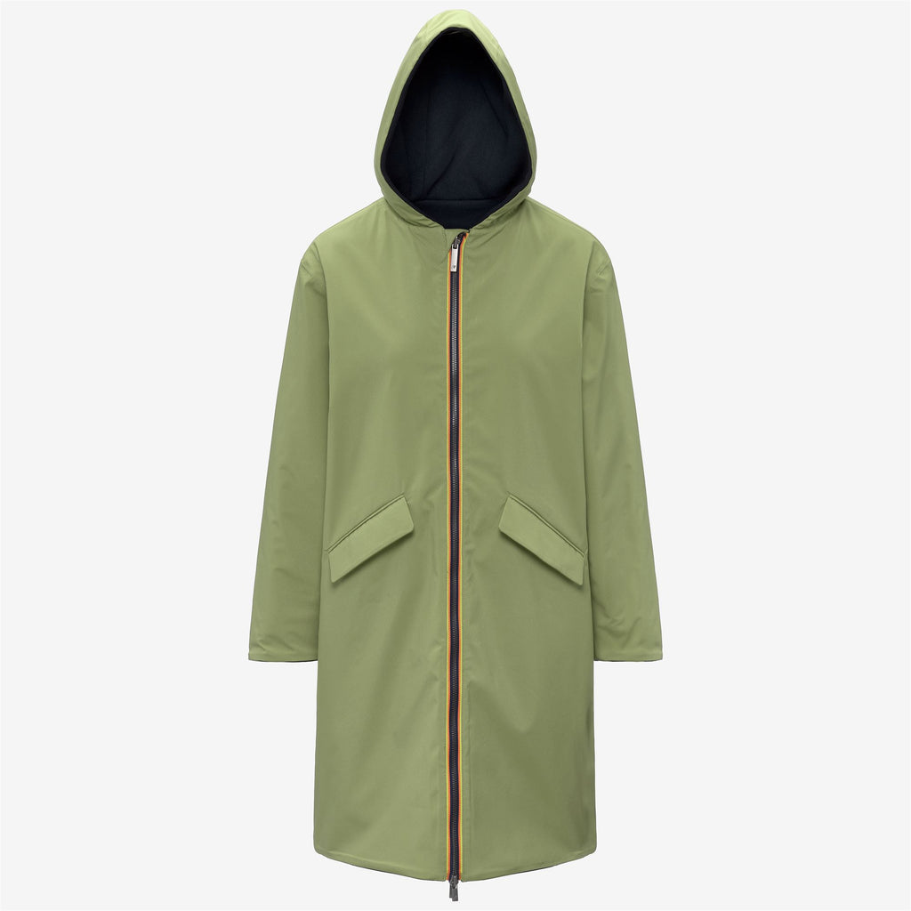 Jackets_Woman_SHALA WOOL BONDED DOUBLE_3/4 Length_Blue Depth - Green Gold - Commercial 2
