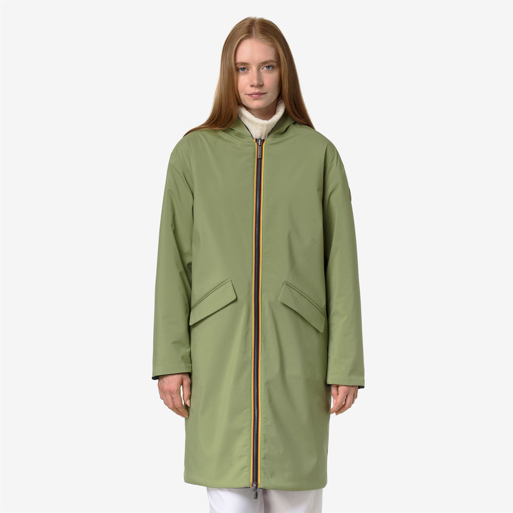 Jackets_Woman_SHALA WOOL BONDED DOUBLE_3/4 Length_Blue Depth - Green Gold - Commercial 3