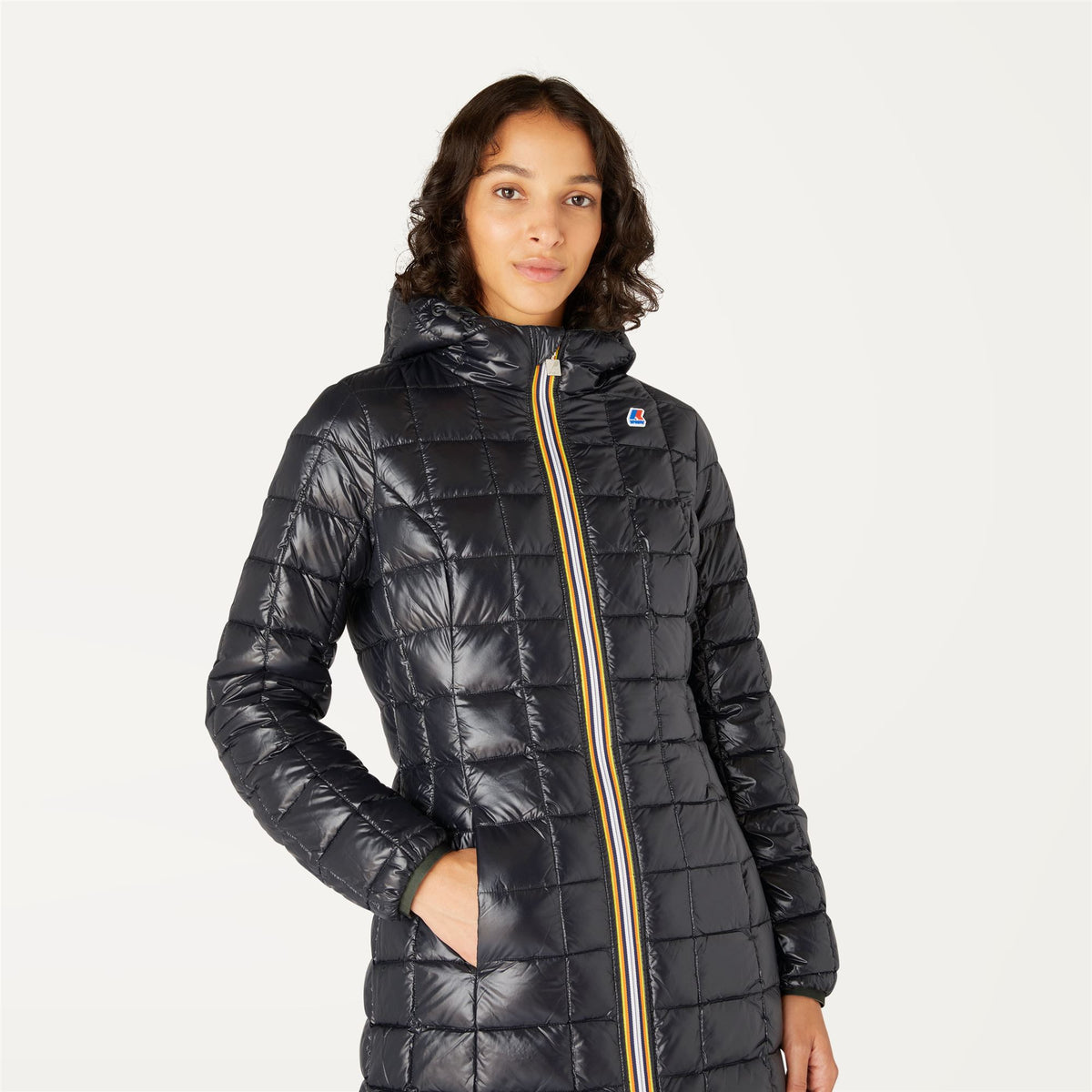 Jackets_WOMAN_DENISE THERMO PLUS.2 DOUBLE_3/4 Length_GREEN BLACKISH  - Black Pure - Commercial 7