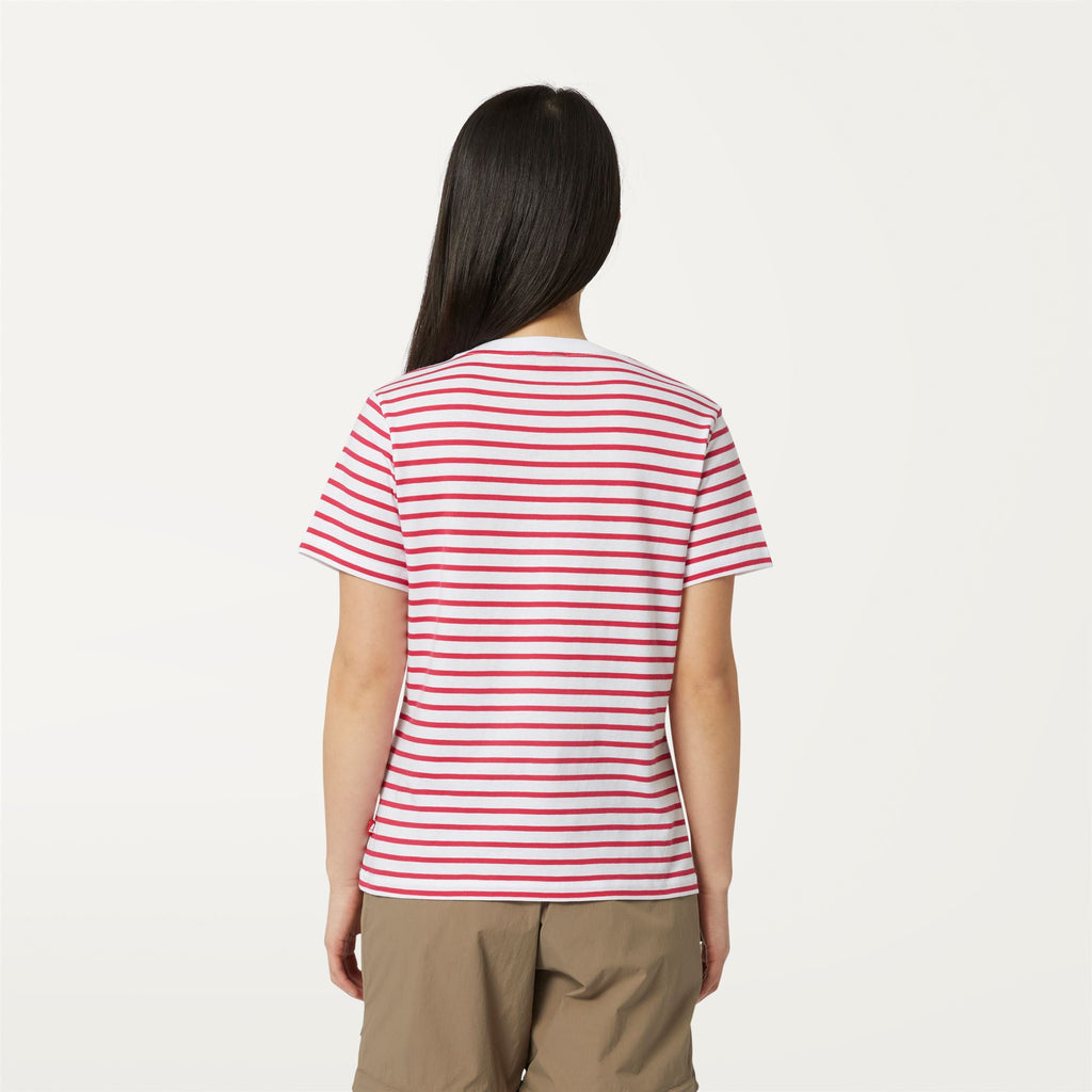 T-Shirts & Top_WOMAN_AMALIA STRIPES_T-Shirt_White - Red Berry - Commercial 6