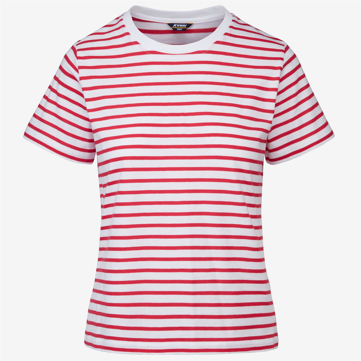 T-Shirts & Top_WOMAN_AMALIA STRIPES_T-Shirt_White - Red Berry - Commercial 1