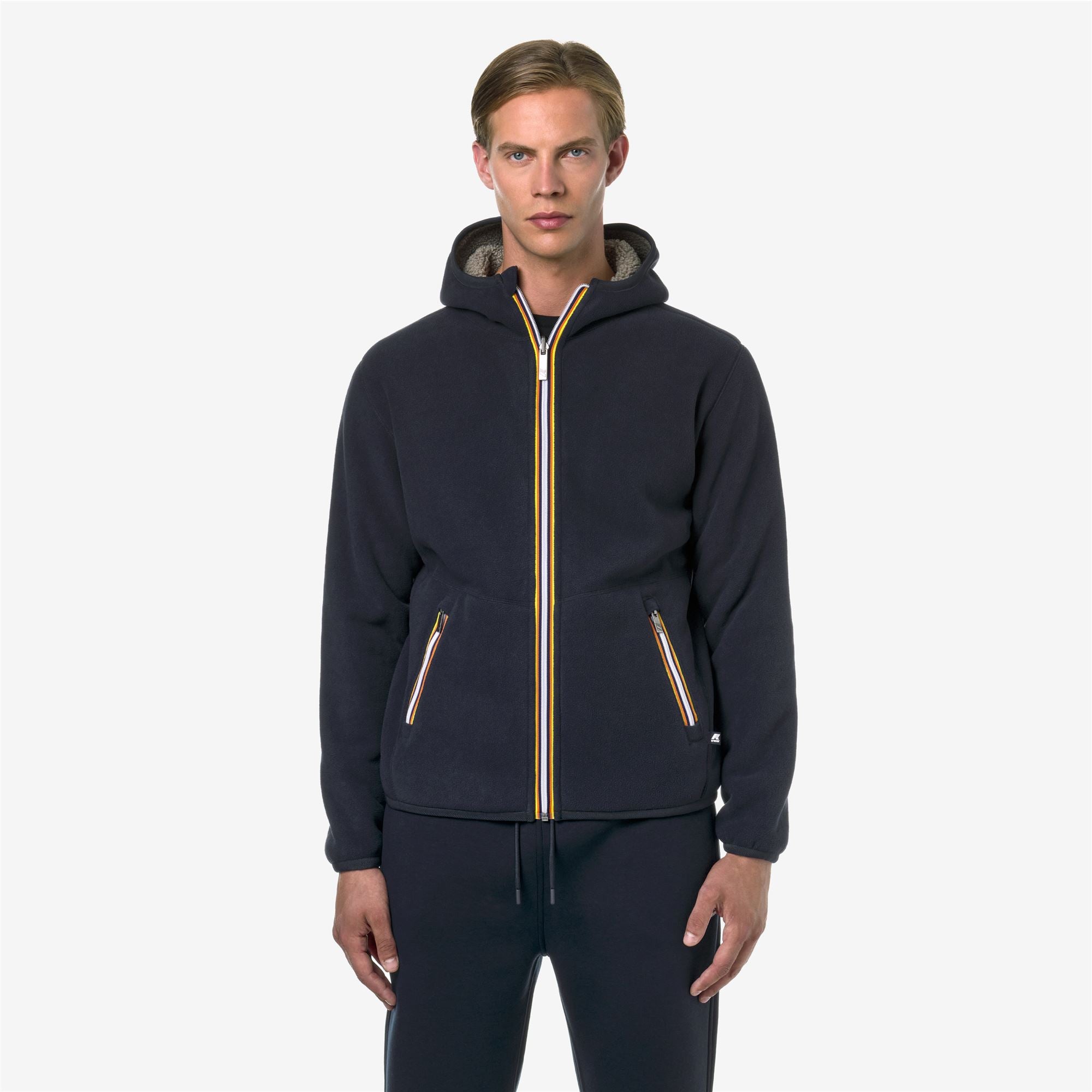 Fleece_Man_JACK SHERPA POLAR DOUBLE_Jacket_Blue Depth - Beige Taupe - Commercial 4