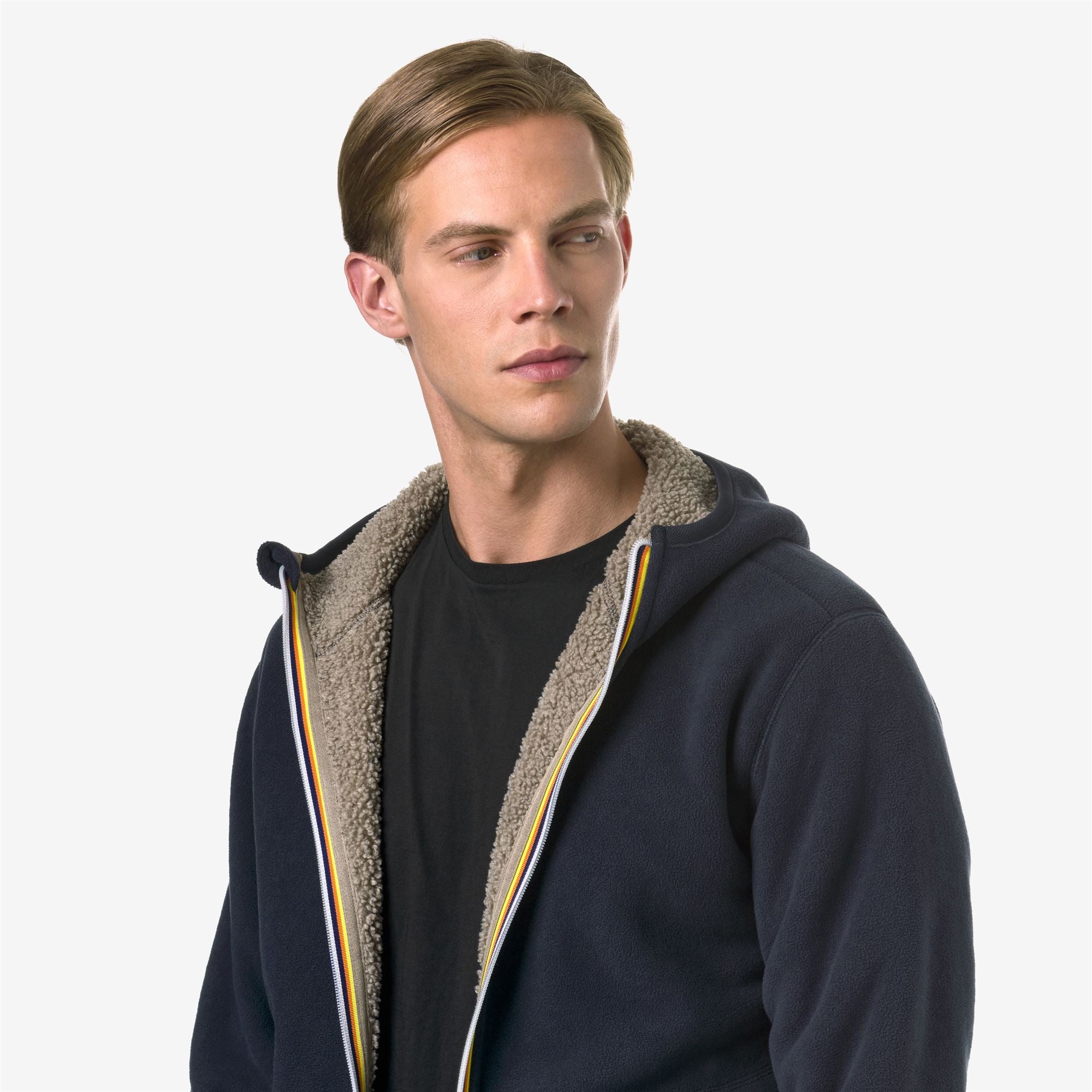 Fleece_Man_JACK SHERPA POLAR DOUBLE_Jacket_Blue Depth - Beige Taupe - Commercial 7
