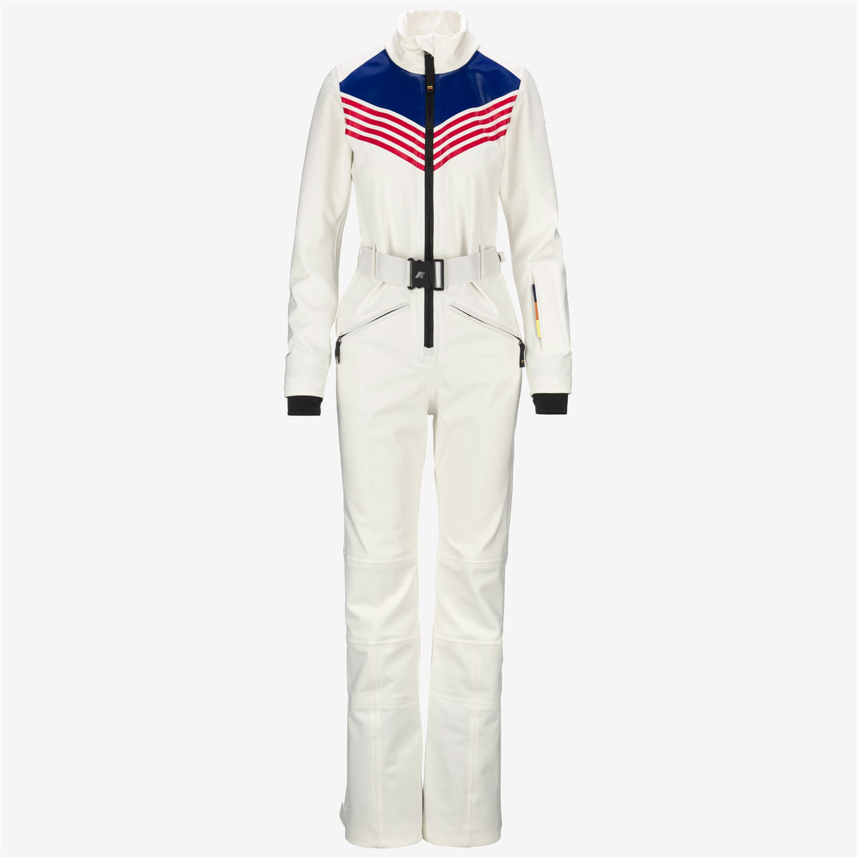 Sport Suits_WOMAN_LECHERE ICONIC LOGO_Coverall Suit_White G-Red-Blue R - Commercial 1