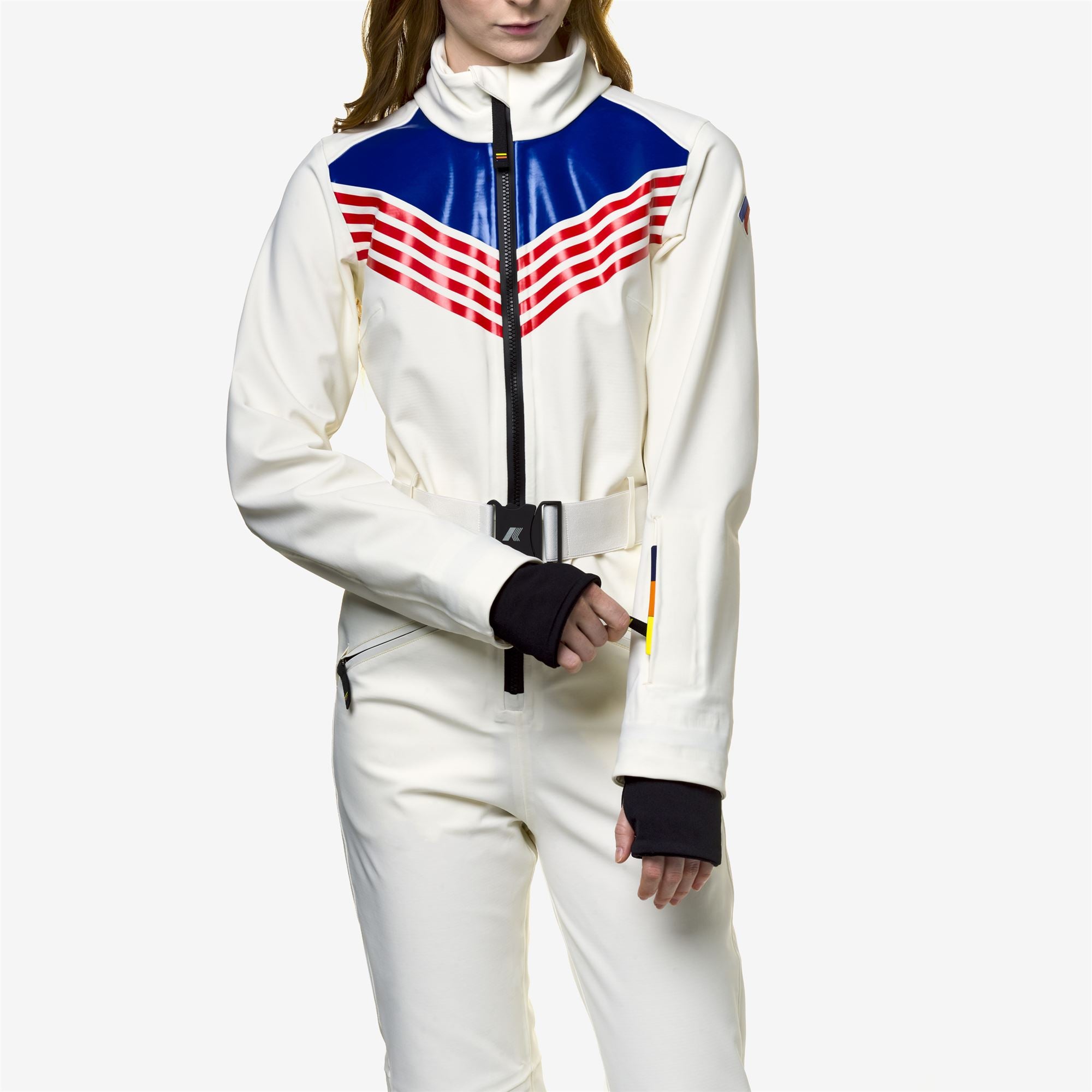 Sport Suits_WOMAN_LECHERE ICONIC LOGO_Coverall Suit_White G-Red-Blue R - Commercial 7