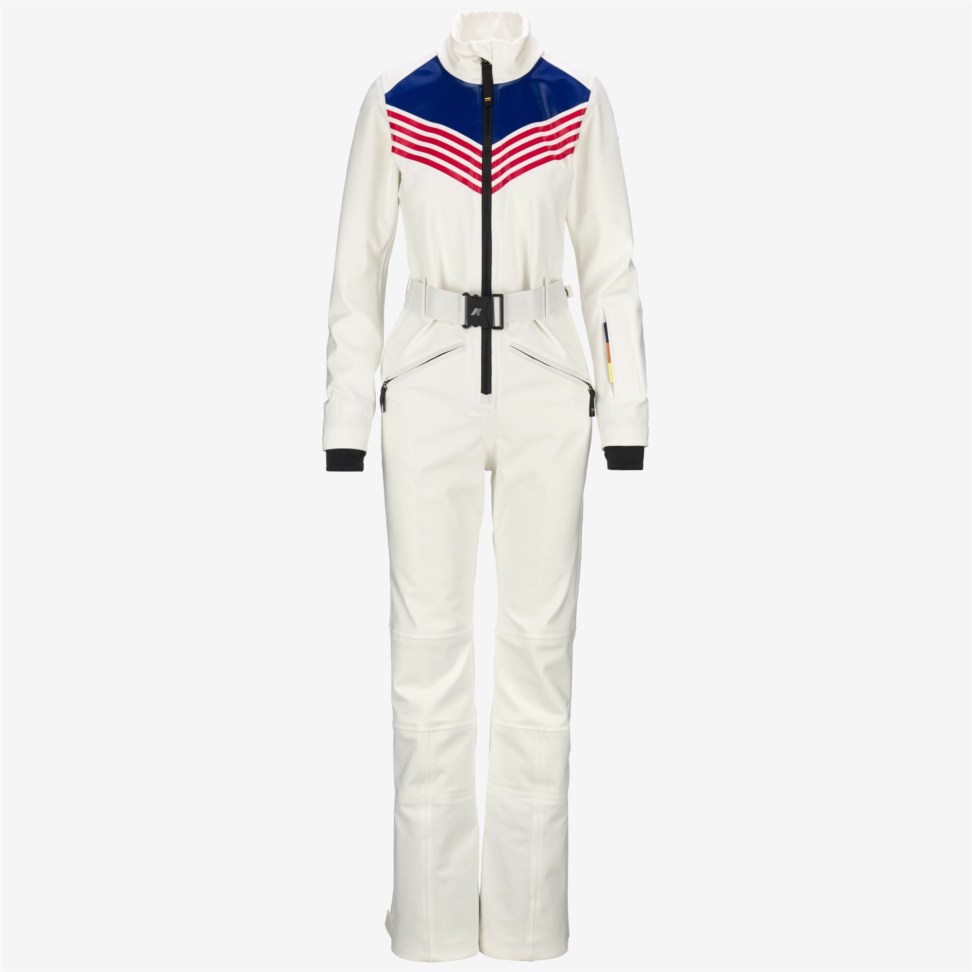 Sport Suits_WOMAN_LECHERE ICONIC LOGO_Coverall Suit_White G-Red-Blue R - Commercial 1