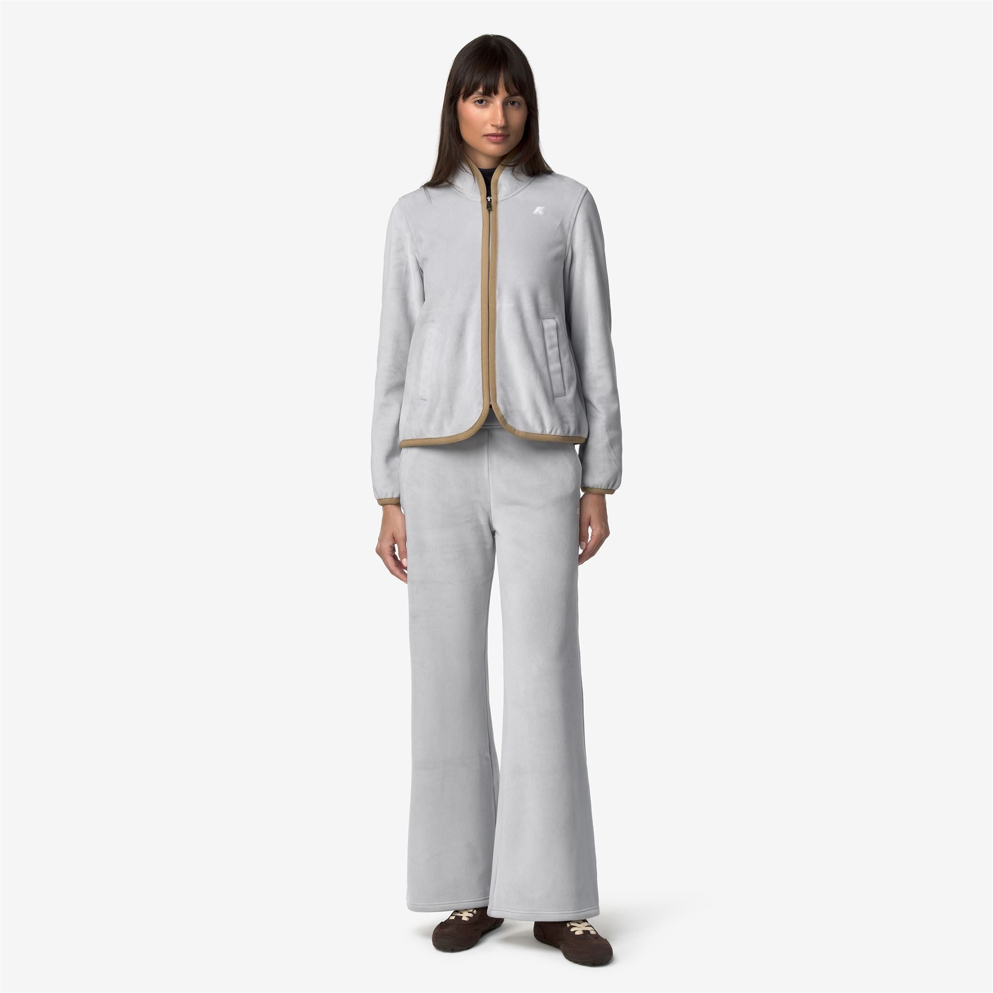Pants_Woman_JENNY VELOUR POLAR_Sport Trousers_Grey Ash - Beige Khaki - Commercial 4