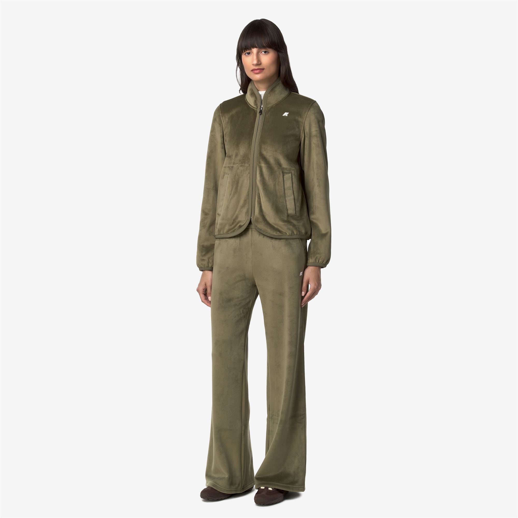 Pants_Woman_JENNY VELOUR POLAR_Sport Trousers_Green Army-Green Army - Commercial 4