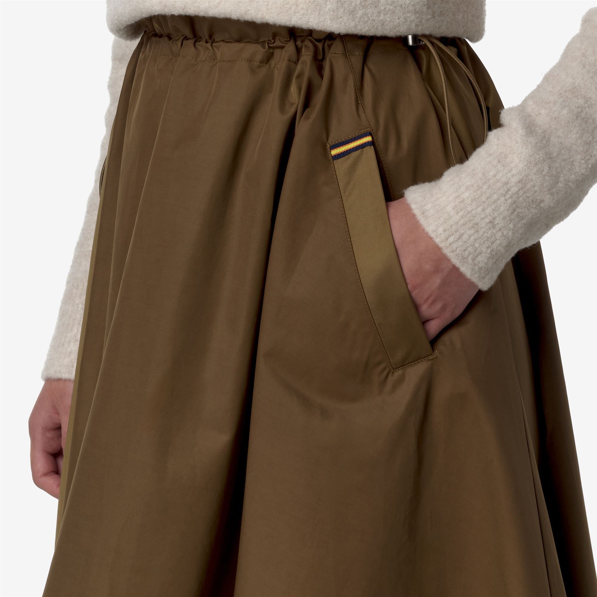 Skirts_WOMAN_GAELA SATIN_Longuette_Brown Corda - Commercial 7