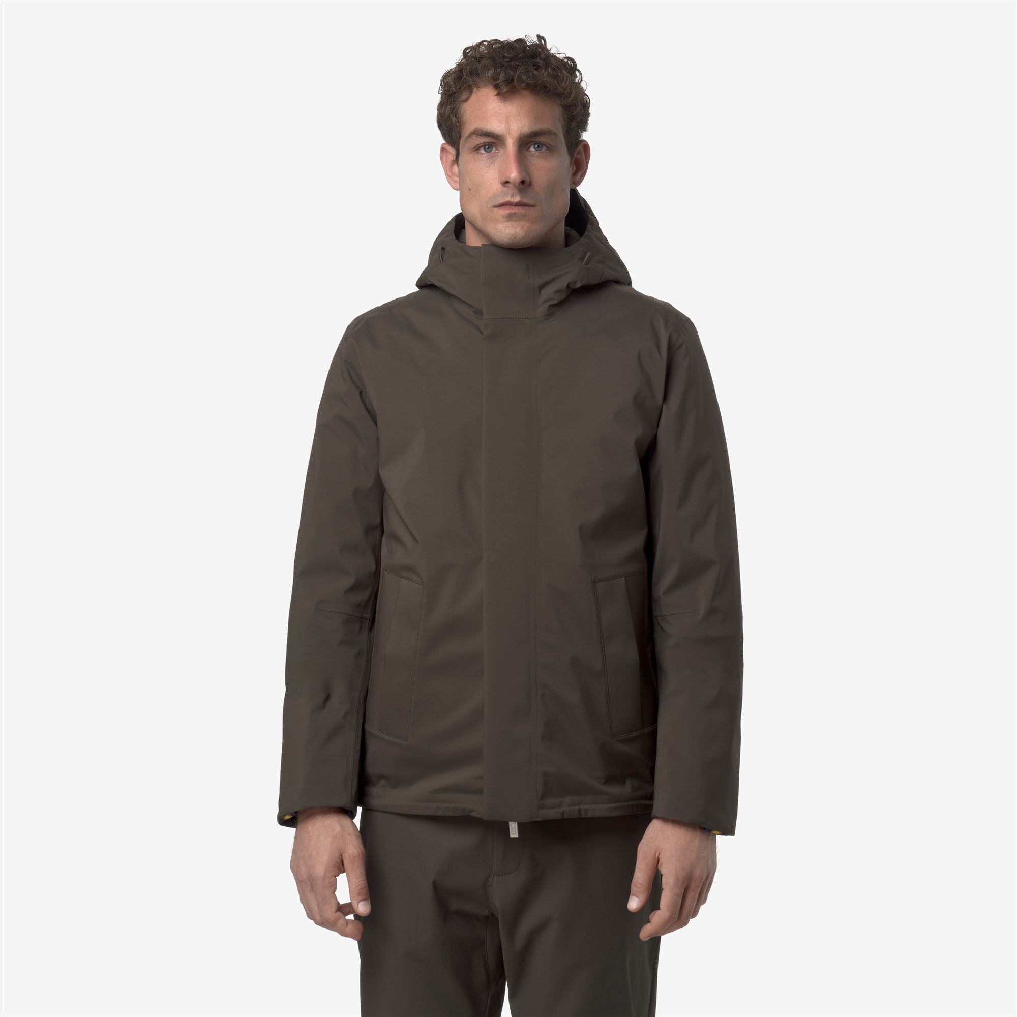 Jackets_MAN_JACKEN BONDED PADDED_Short_Black Olive Combo - Black Olive - Commercial 4