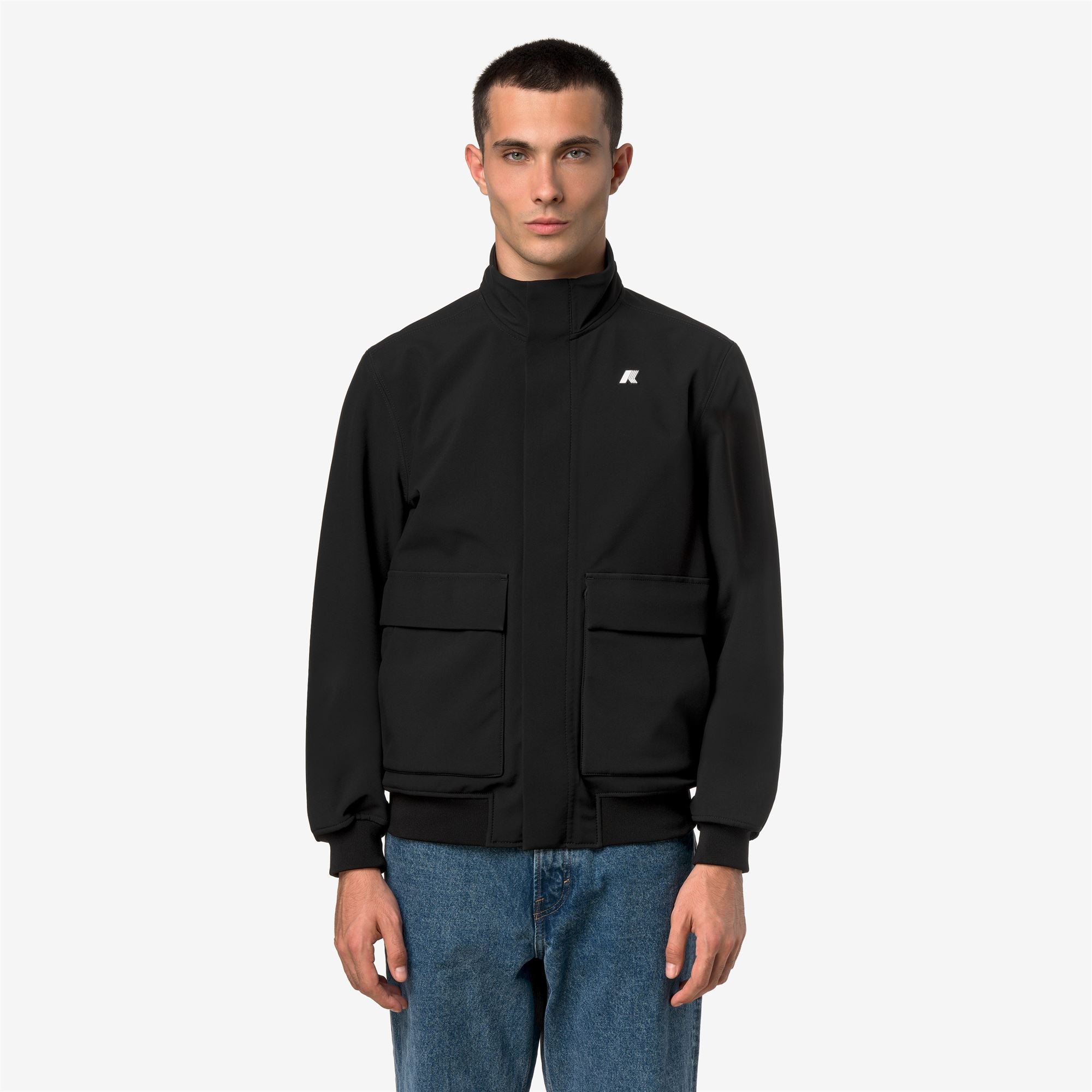 Jackets_Man_HERVE BONDED_Short_Black P-Blue D - Commercial 4