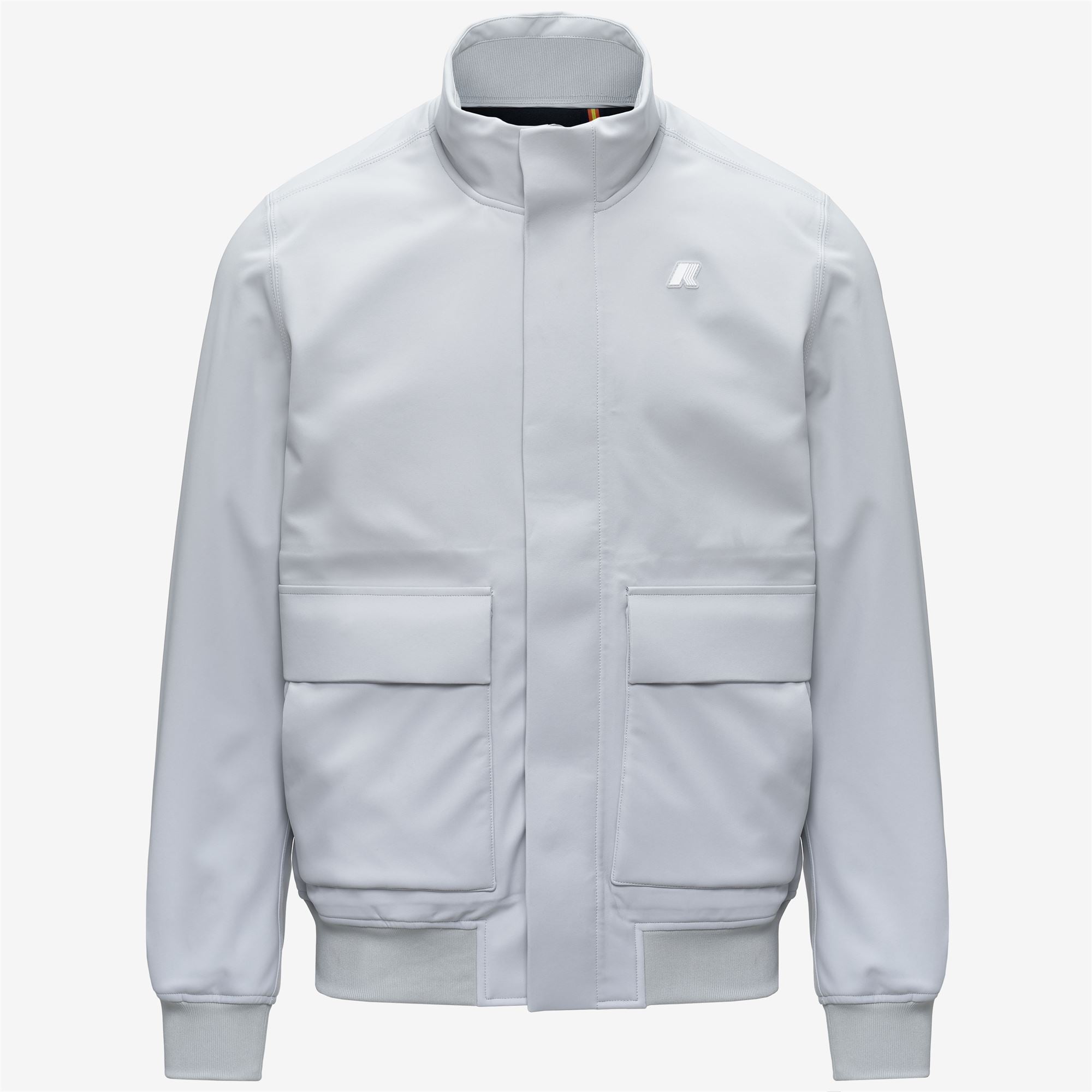 Jackets_Man_HERVE BONDED_Short_Grey Ash - Blue Depth - Commercial 1