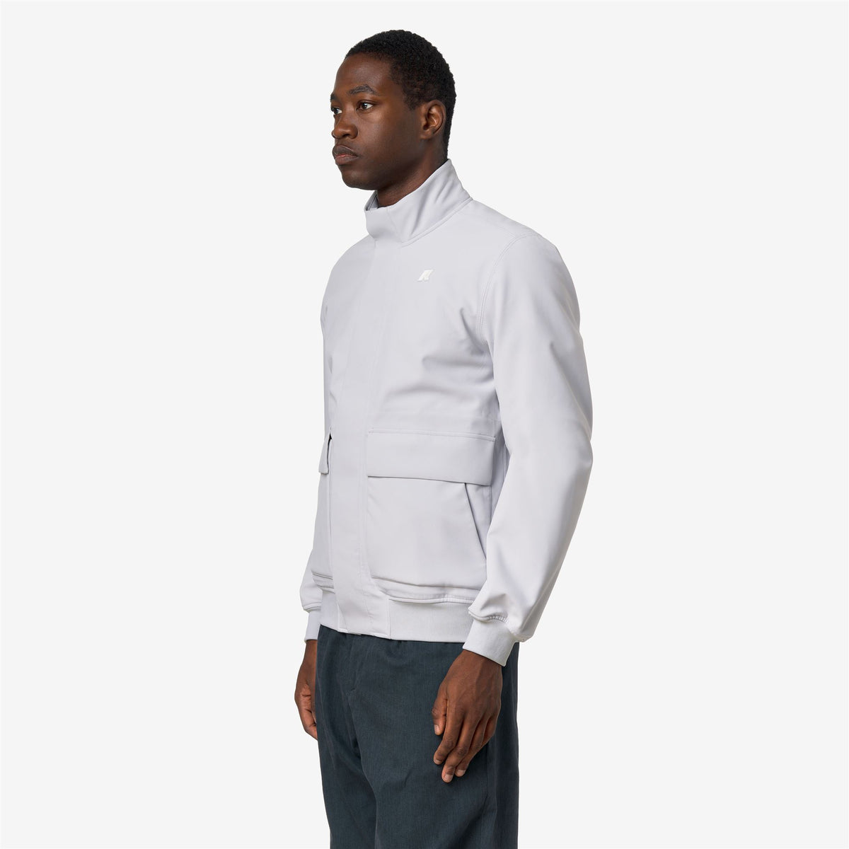 Jackets_Man_HERVE BONDED_Short_Grey Ash - Blue Depth - Commercial 5