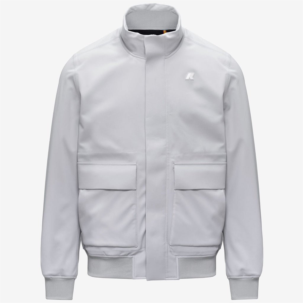 Jackets_Man_HERVE BONDED_Short_Grey Ash - Blue Depth - Commercial 1