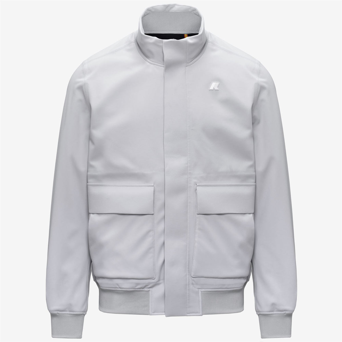 Jackets_Man_HERVE BONDED_Short_Grey Ash - Blue Depth - Commercial 1